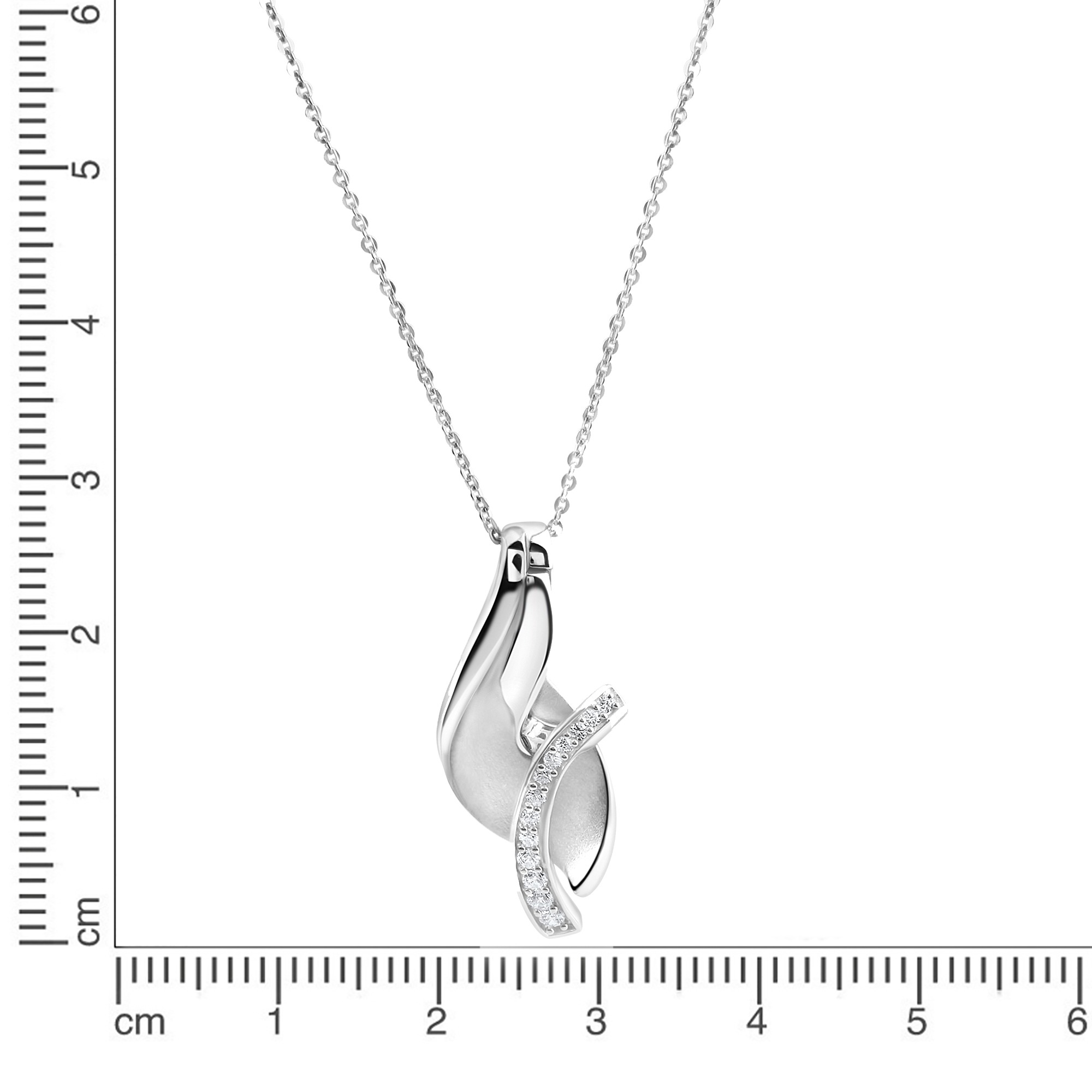 Zeeme Kette mit Anhänger »925/- Sterling Silber rhodiniert Zirkonia«