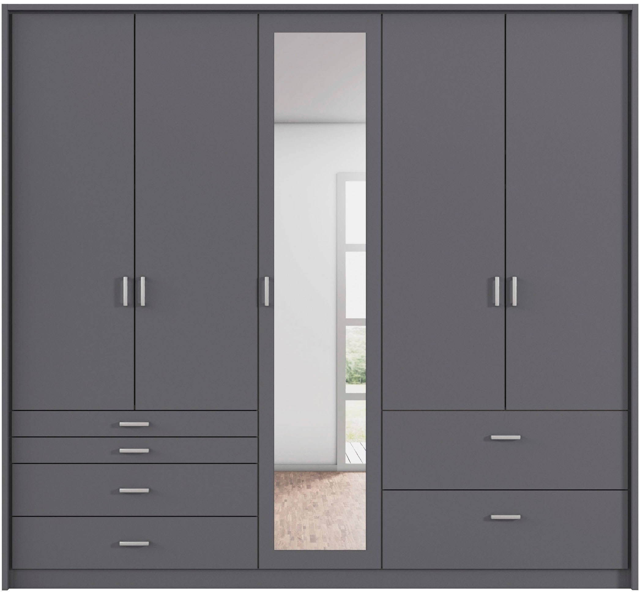rauch Drehtürenschrank »Kleiderschrank Schrank Garderobe Wäscheschrank WILDBERG« Breiten 230/275 cm, Höhen 212/231 cm,  mit 6 Schubladen, obere Schublade mit Holz-Einteilung MADE IN GERMANY