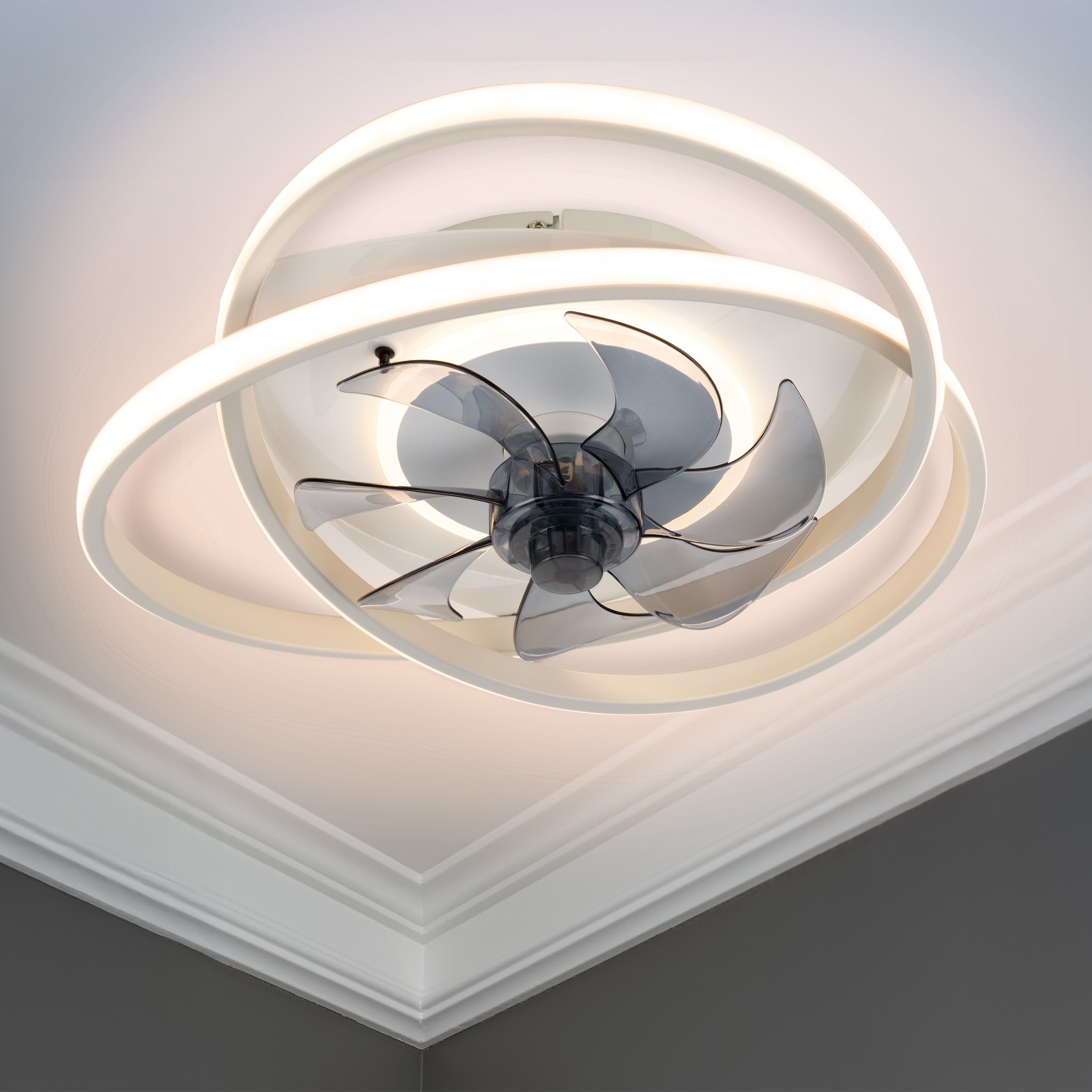 OTTO home LED Deckenleuchte »Lunnee Deckenventilator« LED-Modul 1 Stk. warmweiß - kaltweiß Ventilator, Dimmbar per IR-Fernbedienung, CCT, Memory, Nachtlicht