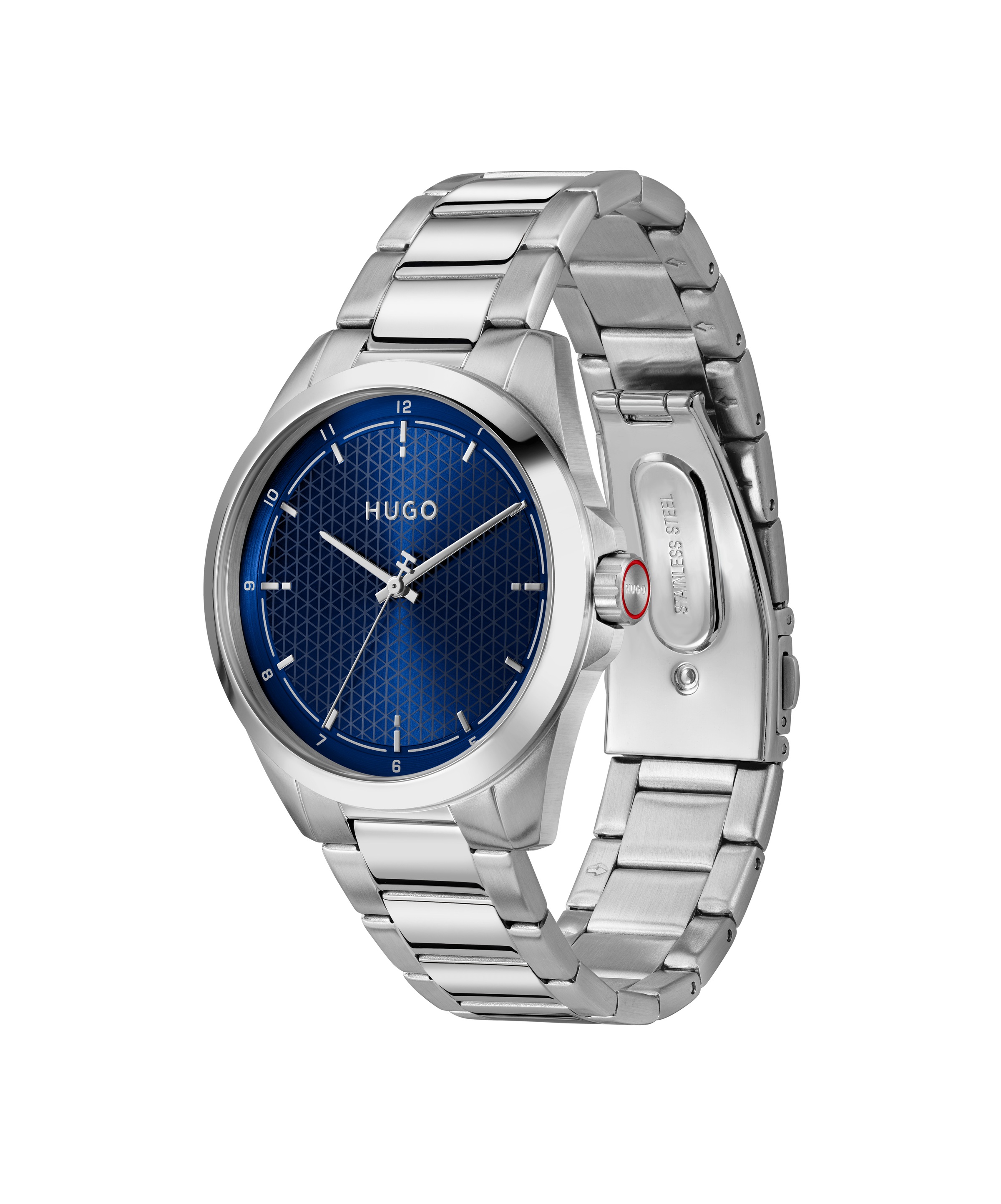 HUGO Quarzuhr »#SEAM« Armbanduhr, Herrenuhr, Edelstahlarmband, analog