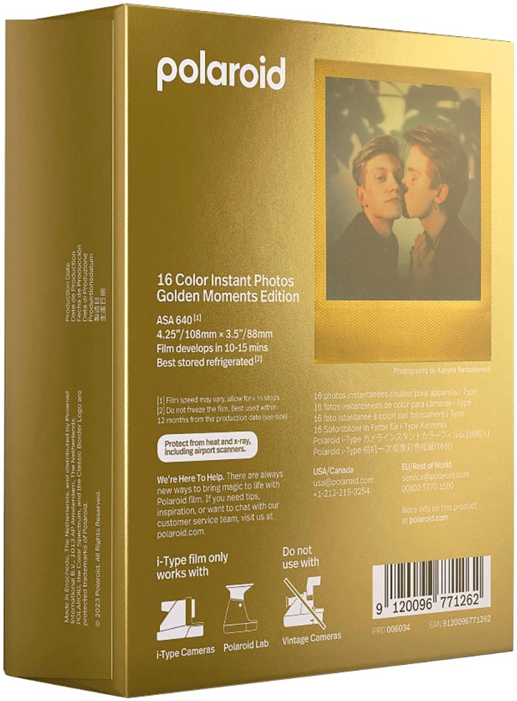 Polaroid Sofortbildfilm »i-Type Color Film GoldenMoments 2x8 Pack«