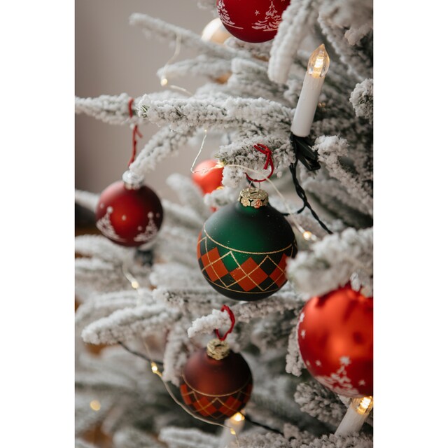 my home Künstlicher Weihnachtsbaum »Weihnachtsdeko aussen, künstlicher  Christbaum, Tannenbaum«, Edeltanne, mit Schnee, inkl. Metallständer online  bestellen