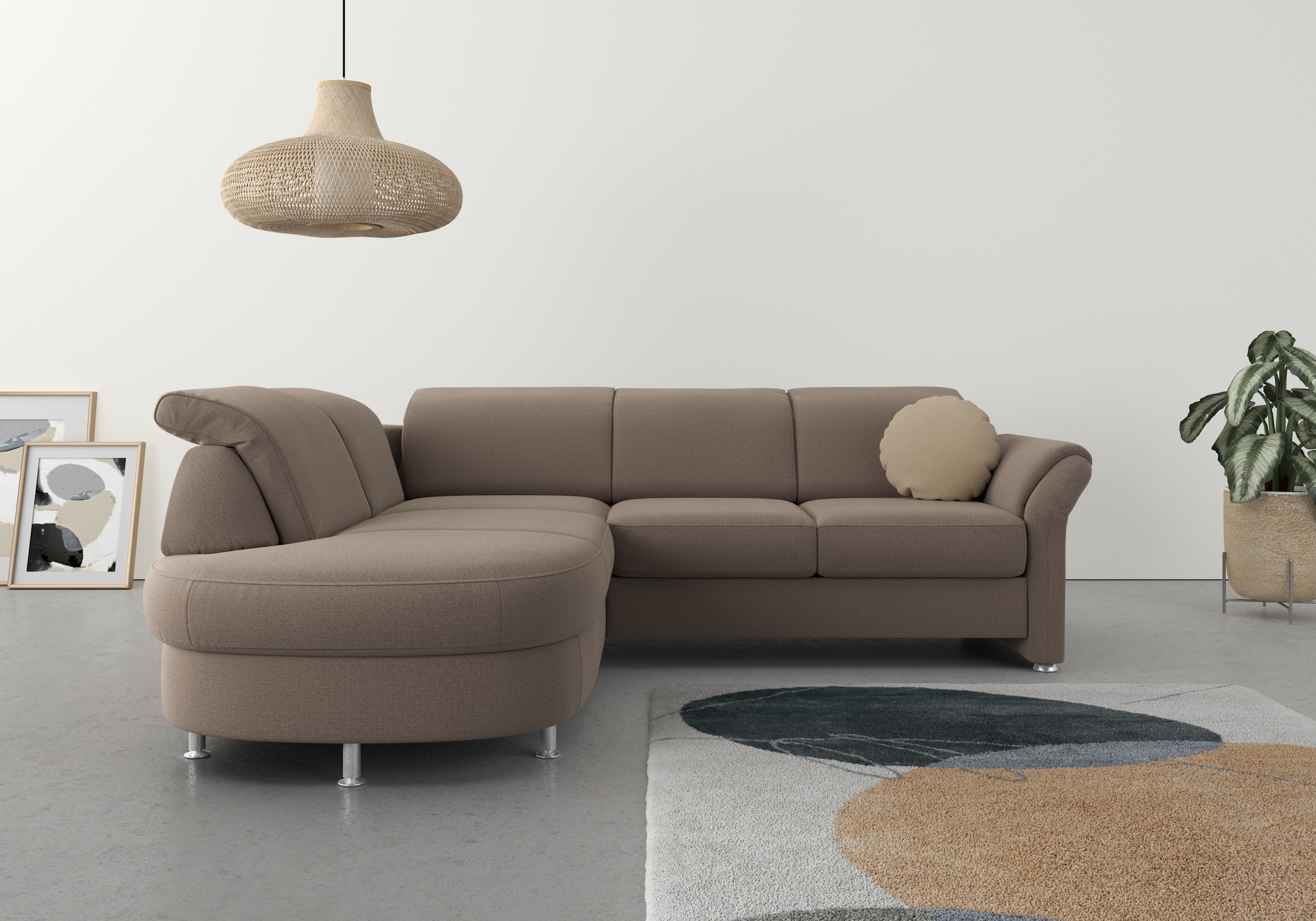 sit&more Ecksofa »Apulia L-Form«, wahlweise Bettfunktion, Bettkasten und Kopf- und Armteilverstellung