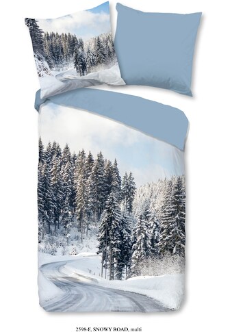 good morning Wendebettwäsche »Snowy Road«, (2 tlg.), 100% Baumwolle/ Flanell (Biber) kaufen