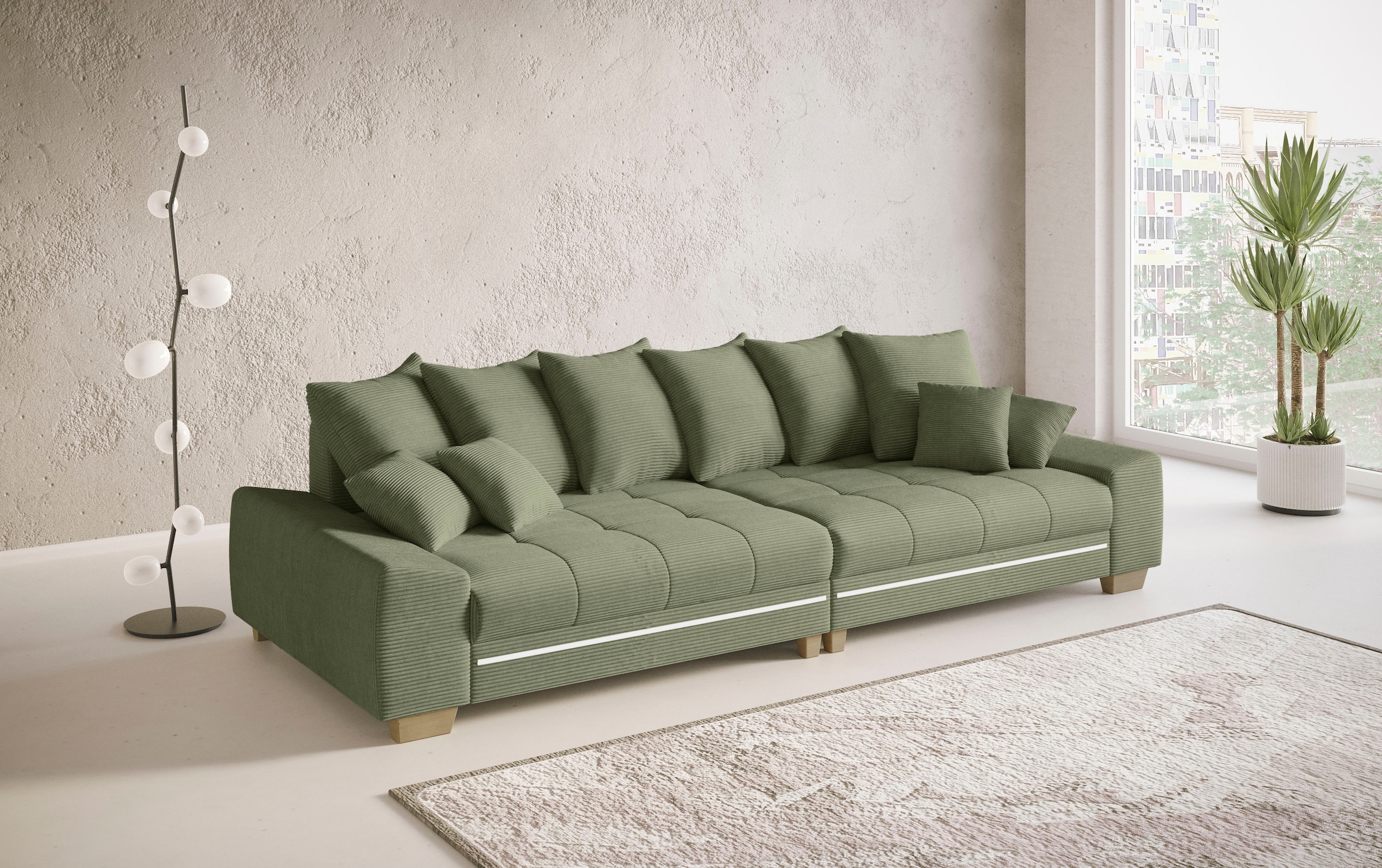 Mr. Couch Big-Sofa »Nikita II«, mit RGB-LED Beleuchtung, Kaltschaumpolsterung bis 140 kg belastbar
