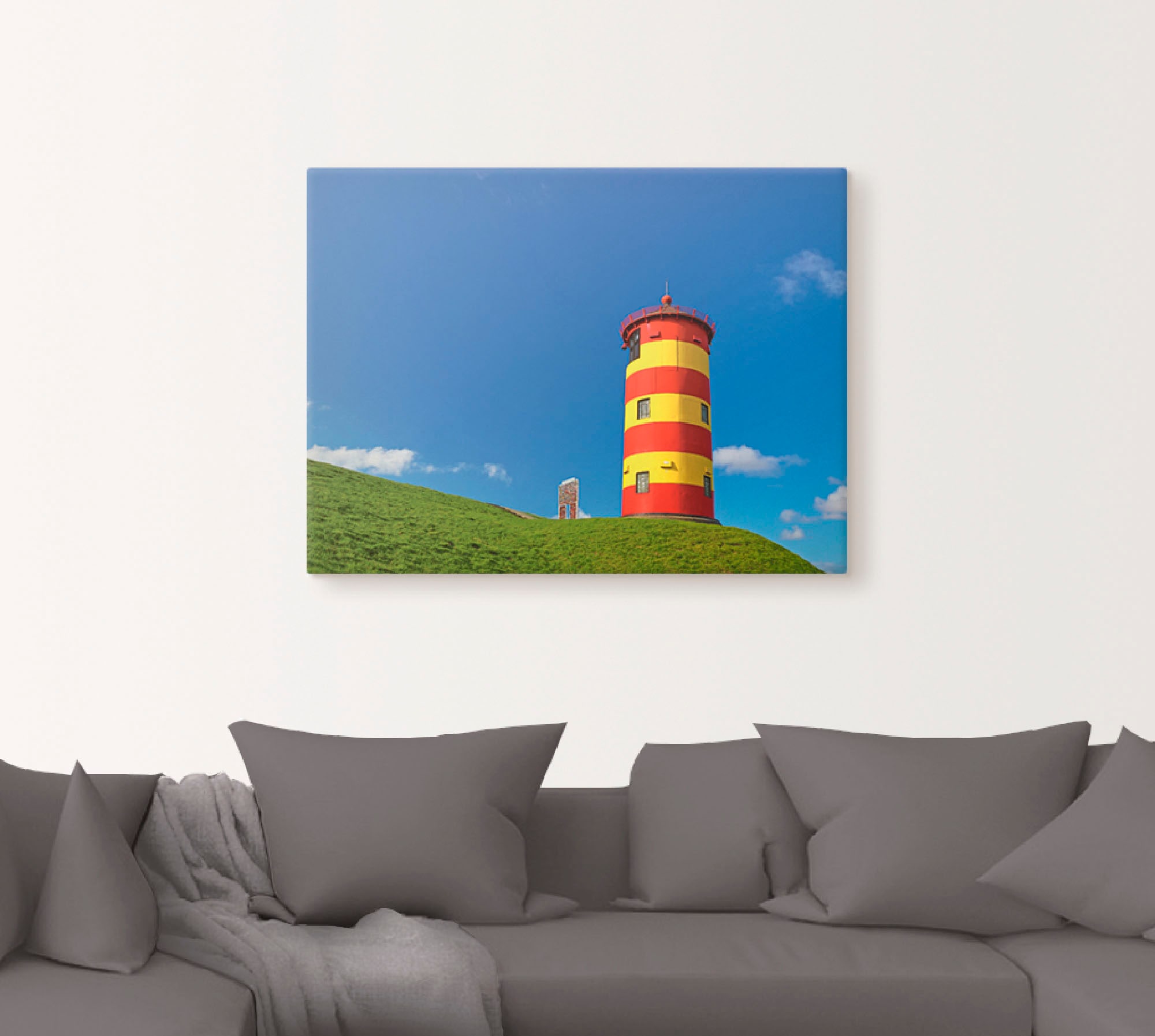 Artland Leinwandbild »Pilsumer Leuchtturm«, Gebäude, (1 St.), auf Keilrahmen gespannt