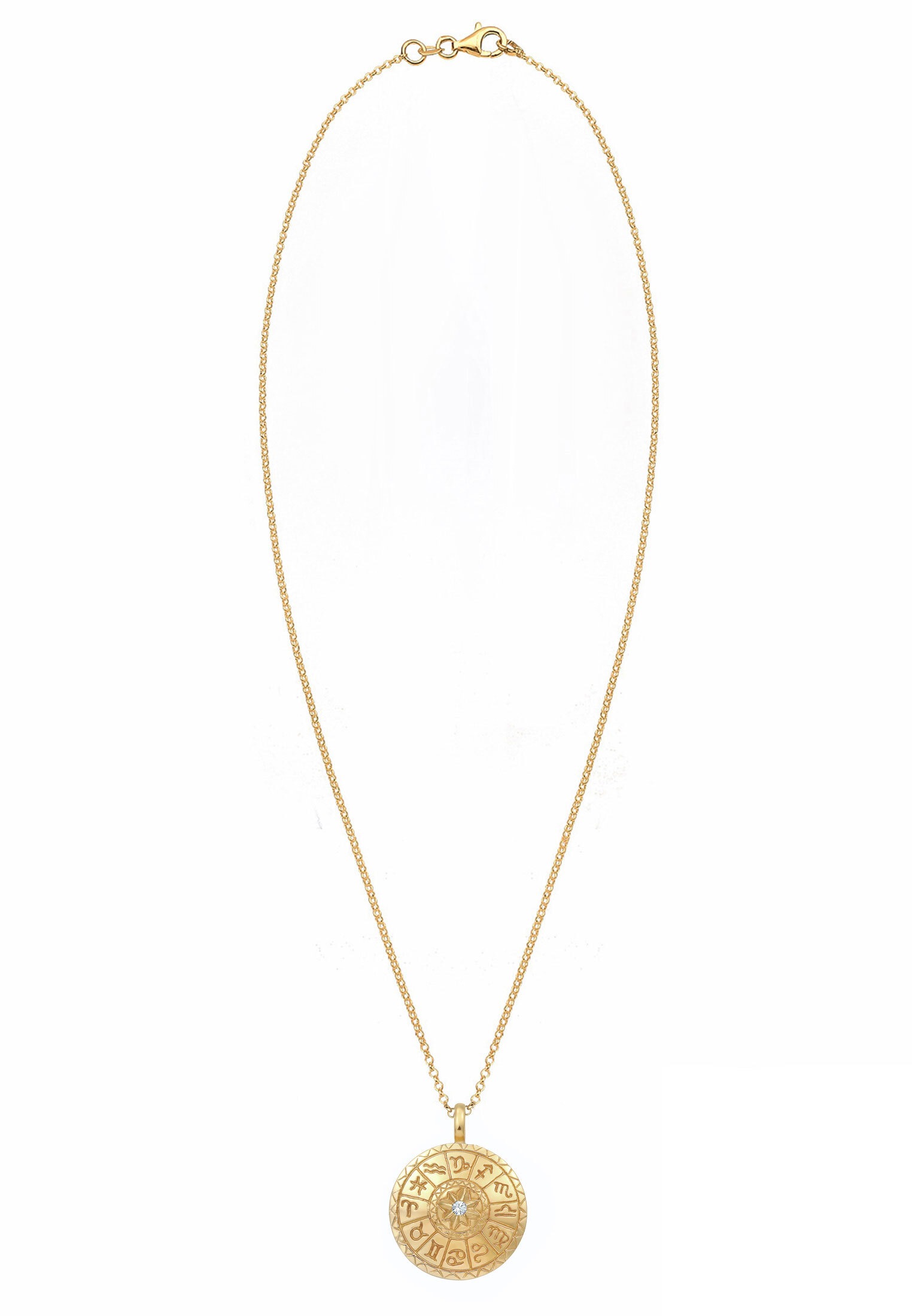 Elli Collierkettchen »Sternzeichen Glas Kristalle Weiß 925 Sterling Silver Gold-plated«