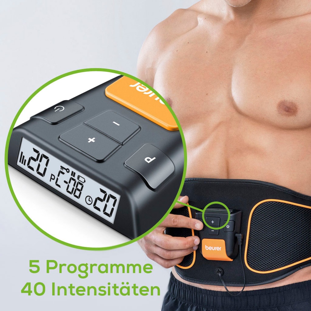 BEURER EMS-Bauchmuskeltrainer »EM 37 Bauchmuskel-Gürtel«, (2 tlg.)