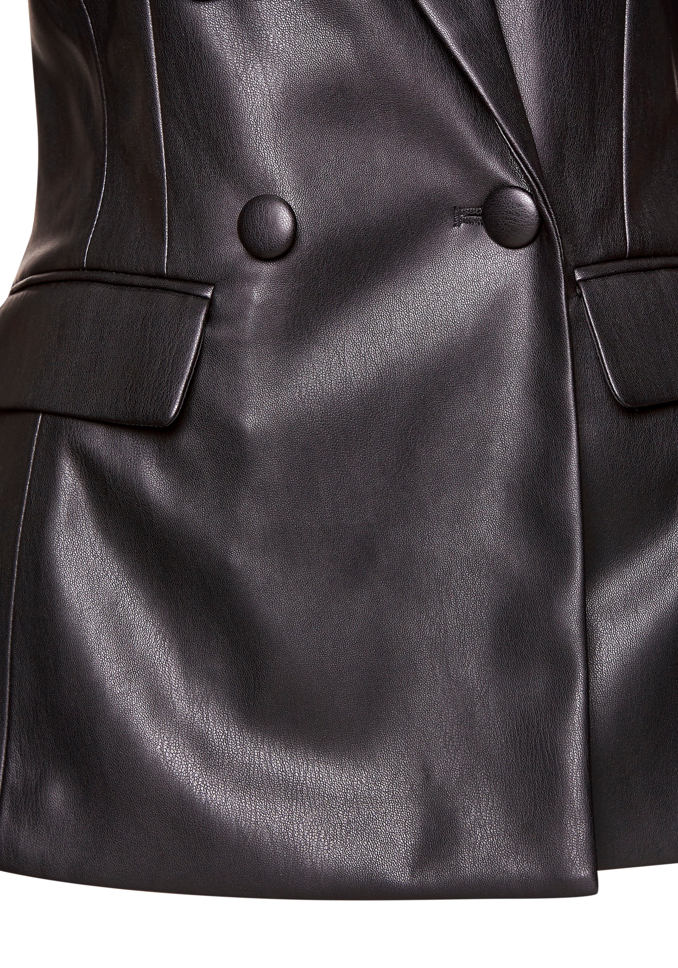 LASCANA Lederimitat-Blazer mit Reverskragen, taillierter Damenblazer, Business-Look