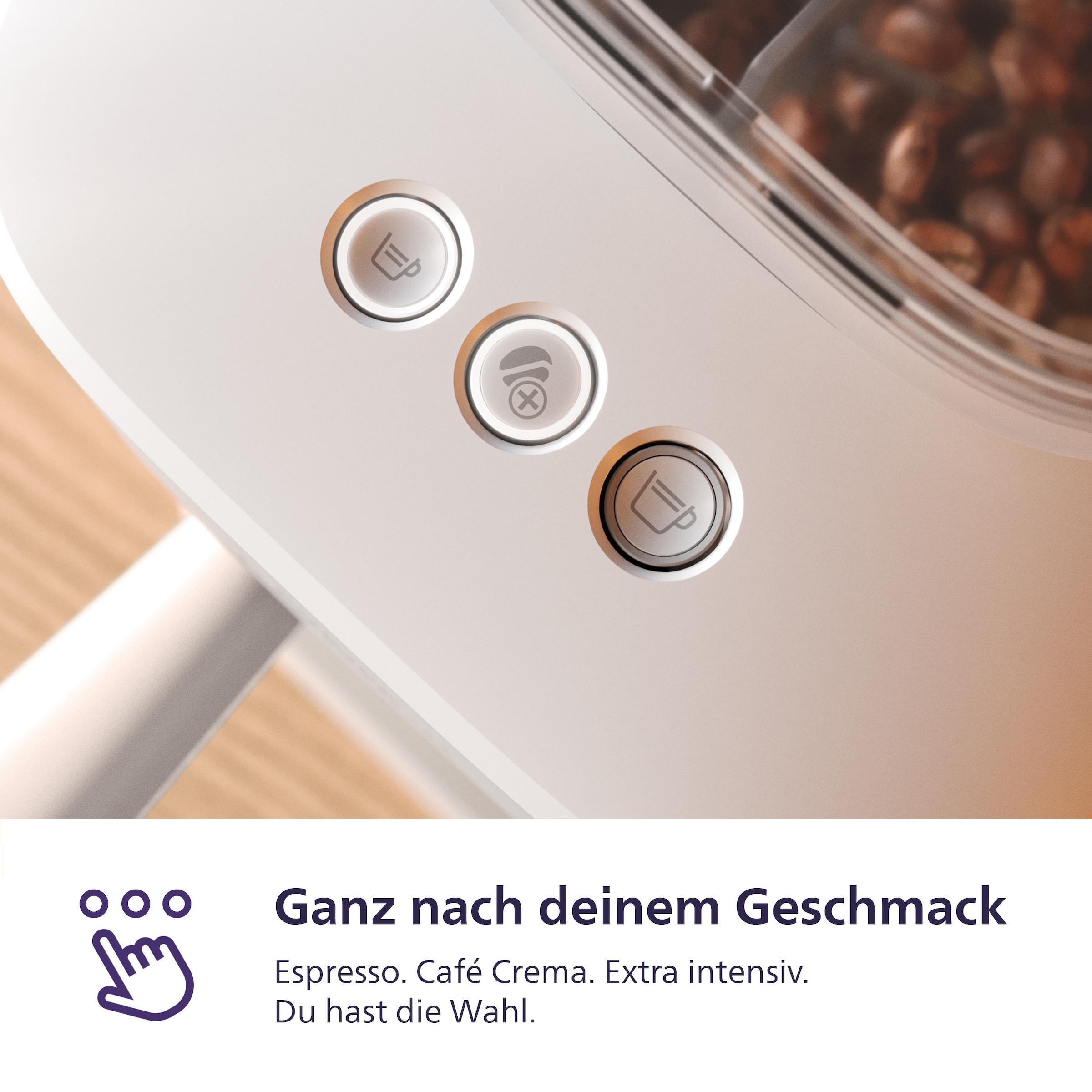 PHILIPS baristina Espressomaschine »mit Bean swap BAR320/00 mit Mahlwerk für ganze Bohnen« Doppelter Bohnenbehälter, 16 bar Pumpendruck, Naturweiß​