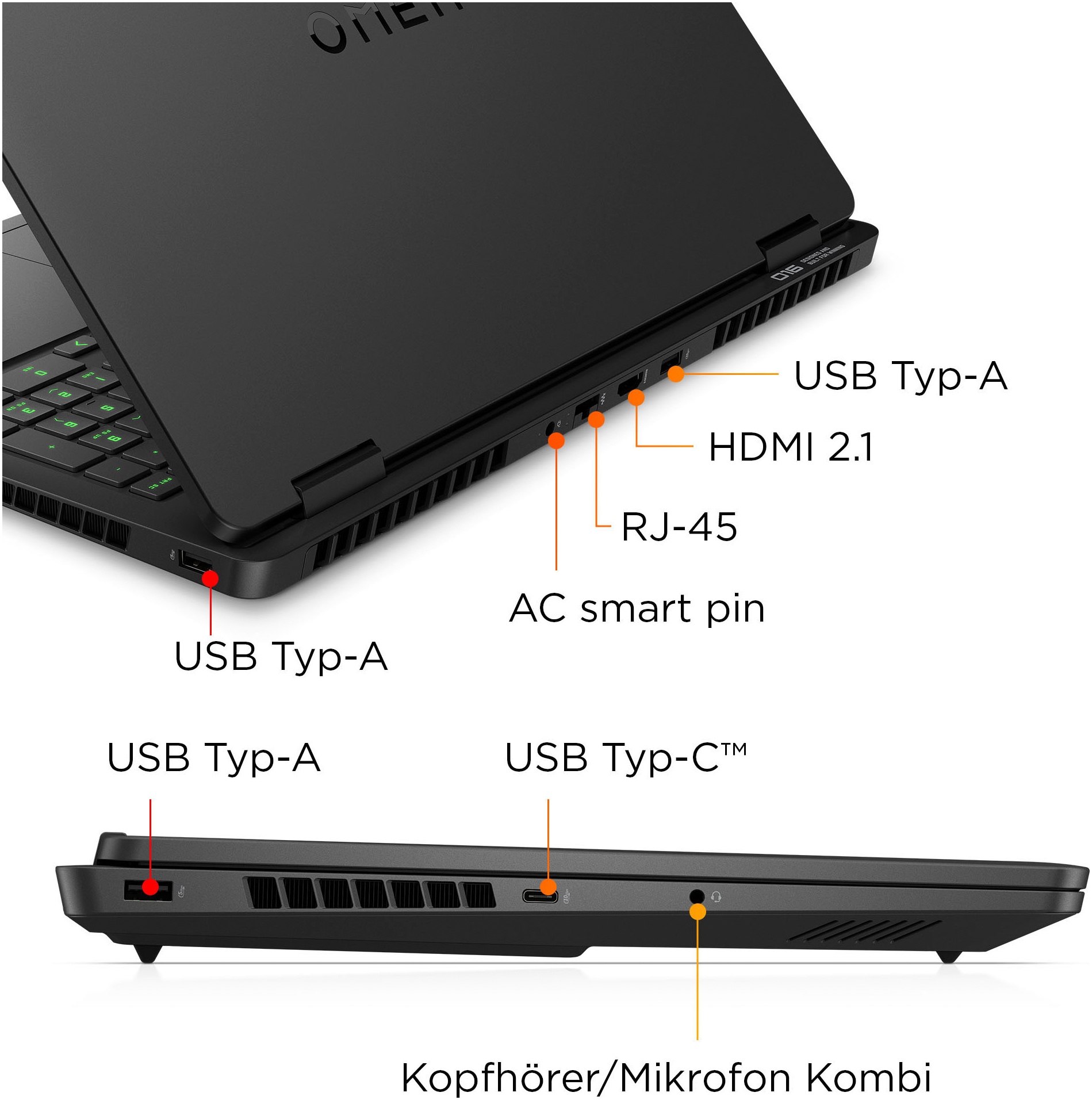 HP Gaming-Notebook »Omen 16-ap0095ng« 40,6 cm / 16 ″ AMD Ryzen 9 GeForceRTX5070 1.000 GB SSD