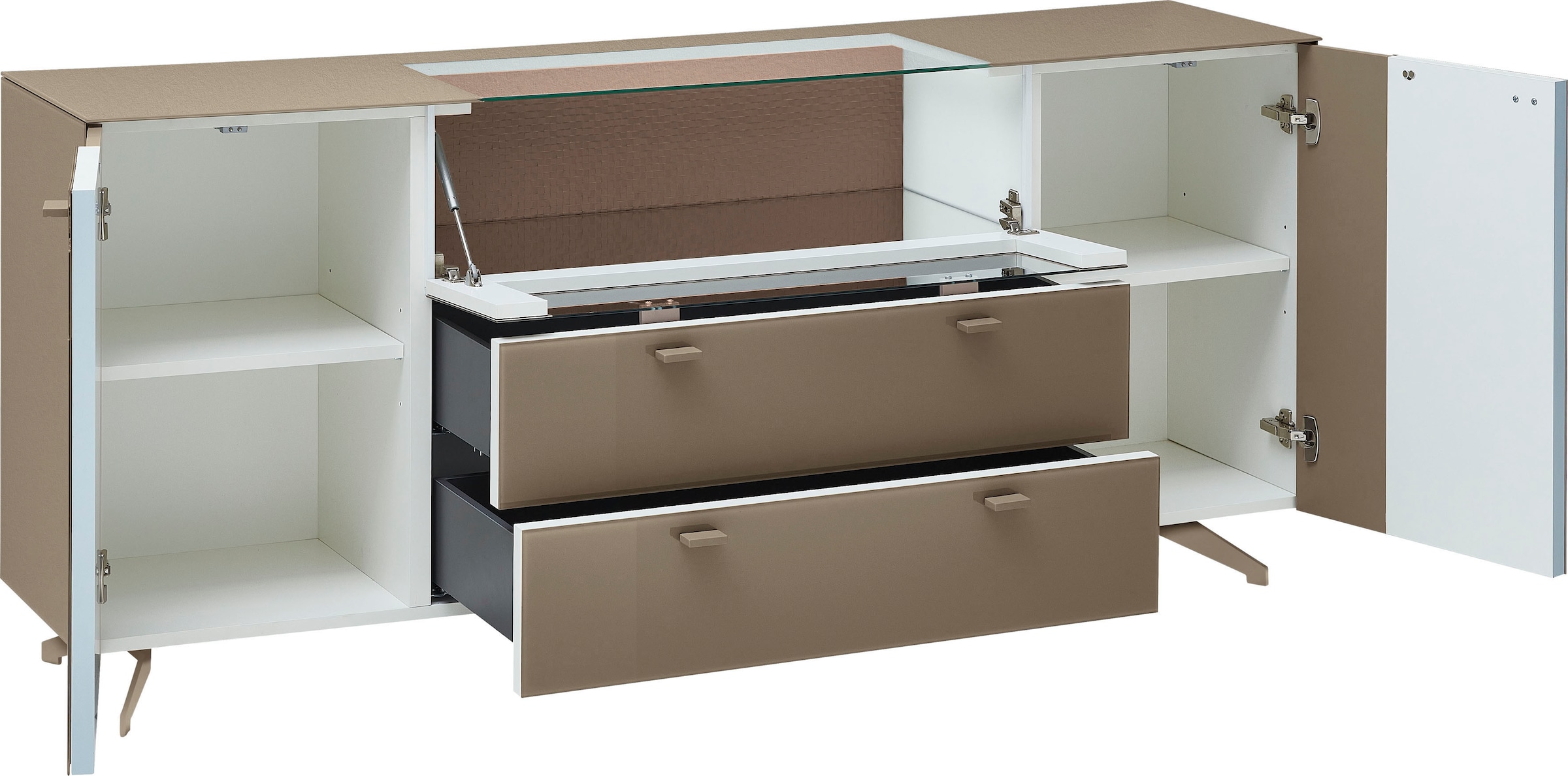 LEONARDO Sideboard »AUREA«, mit Pailletten-Akzent, wahlweise mit Beleuchtung
