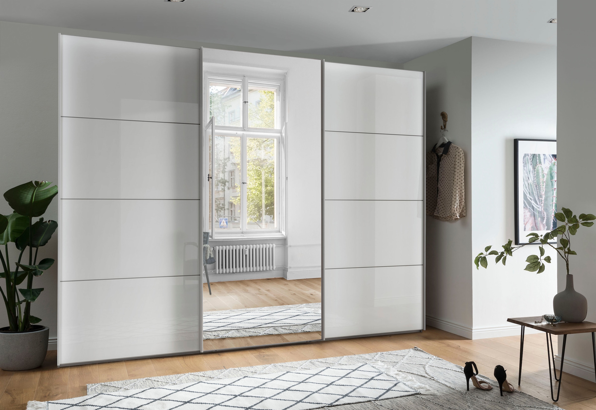 WIEMANN Schwebetürenschrank »Kos«, mit Spiegeltür und Schattenfuge