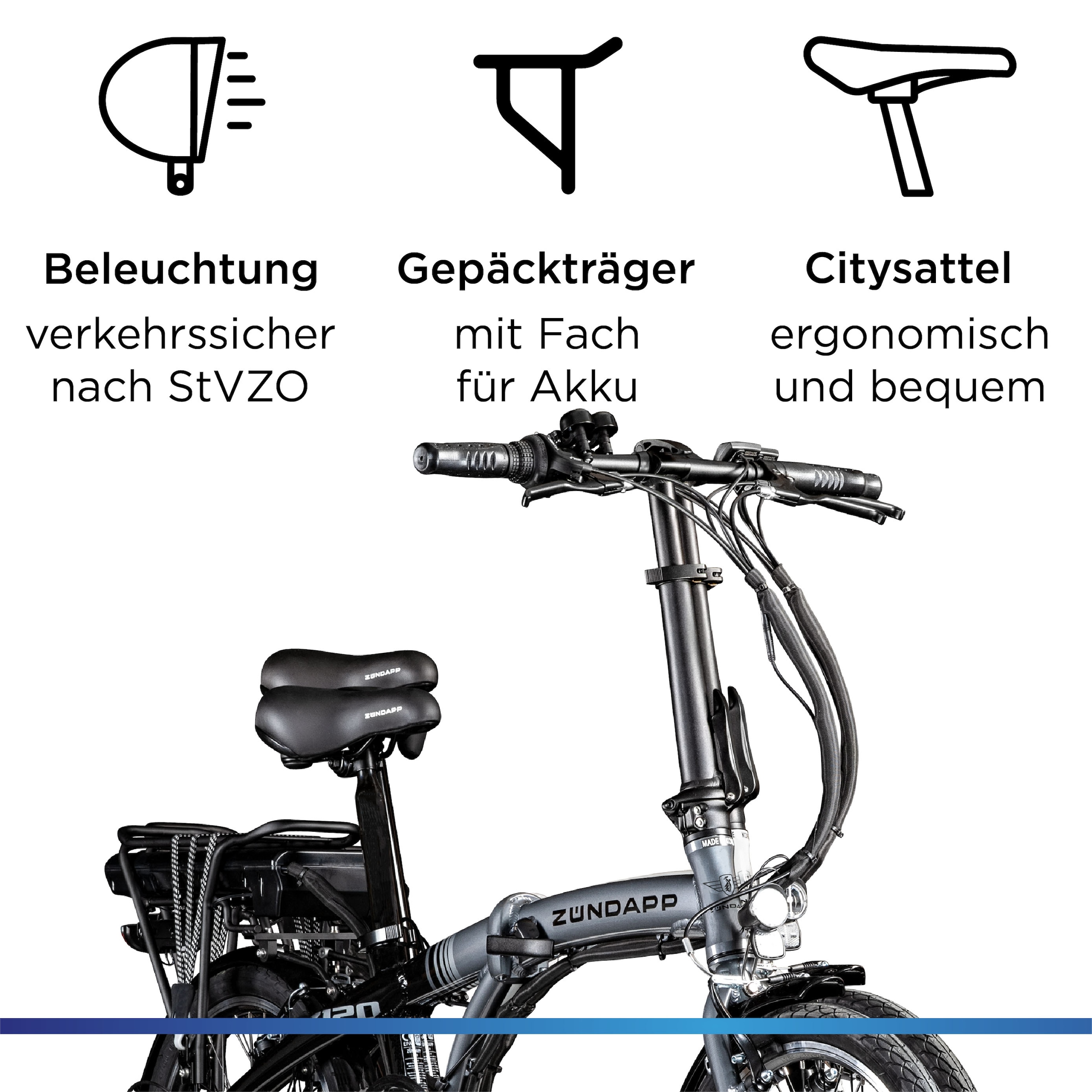 Zündapp E-Bike »Z120«, 7 Gang, Shimano, Tourney, Heckmotor 250 W, Pedelec, Elektrofahrrad für Damen u. Herren
