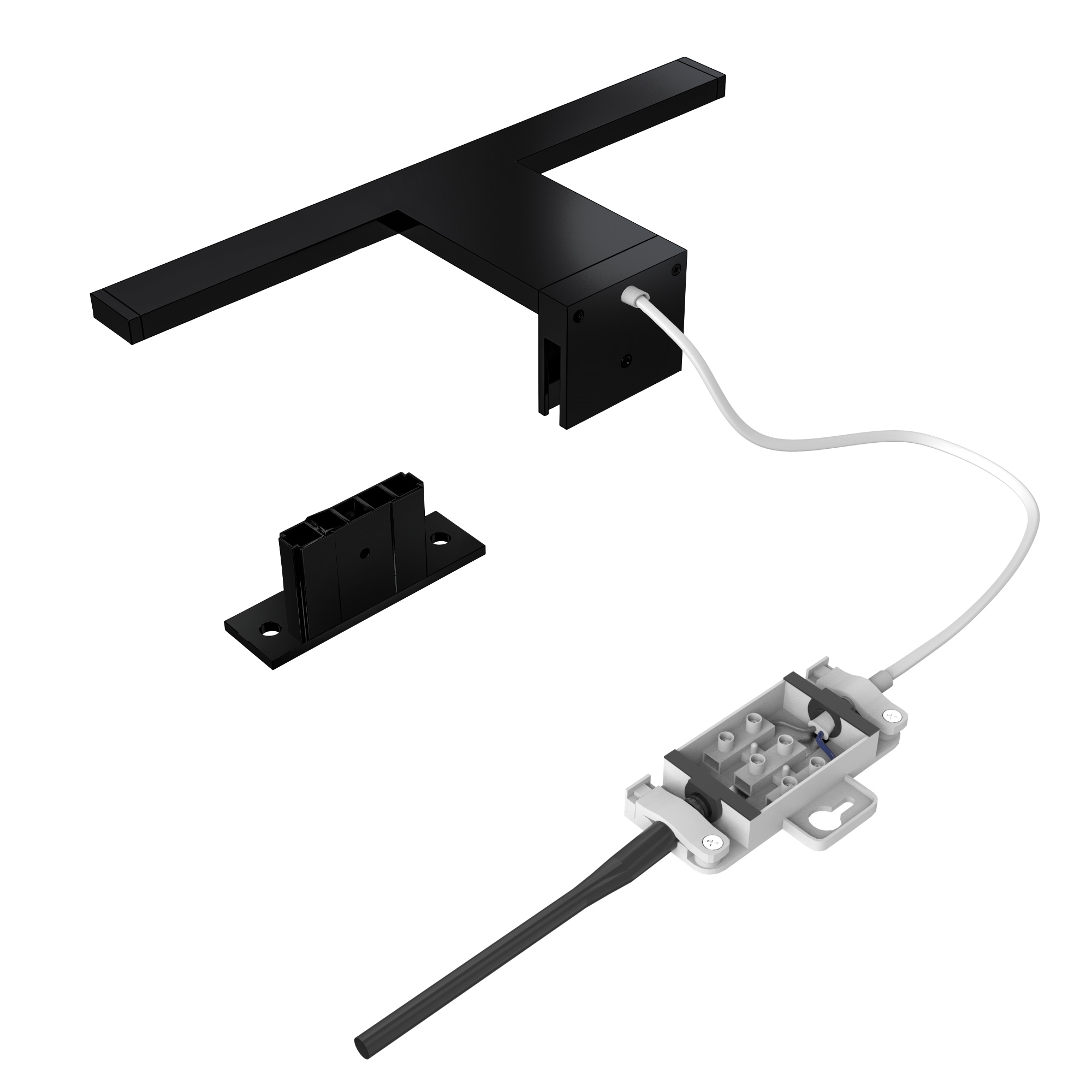 B.K.Licht Spiegelleuchte »BKL1405 Spiegellampe Bad, neutralweiße Lichtfarbe, klemmbar«, 1 flammig, Leuchtmittel LED-Modul | LED fest integriert, Badezimmerlampe, 4.000K, 30x10,3x3,6 cm, Schwarz