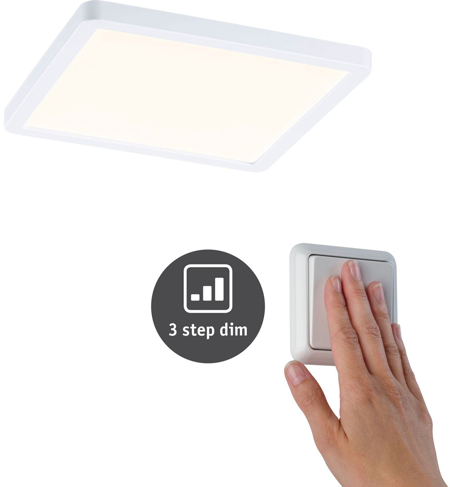 Paulmann LED Bad-Einbauleuchte »Areo«, Schutzart IP44, 3-Stufen-dimmbar, Gr. 17,5 x 17,5 cm, inkl. LED Leuchtmittel