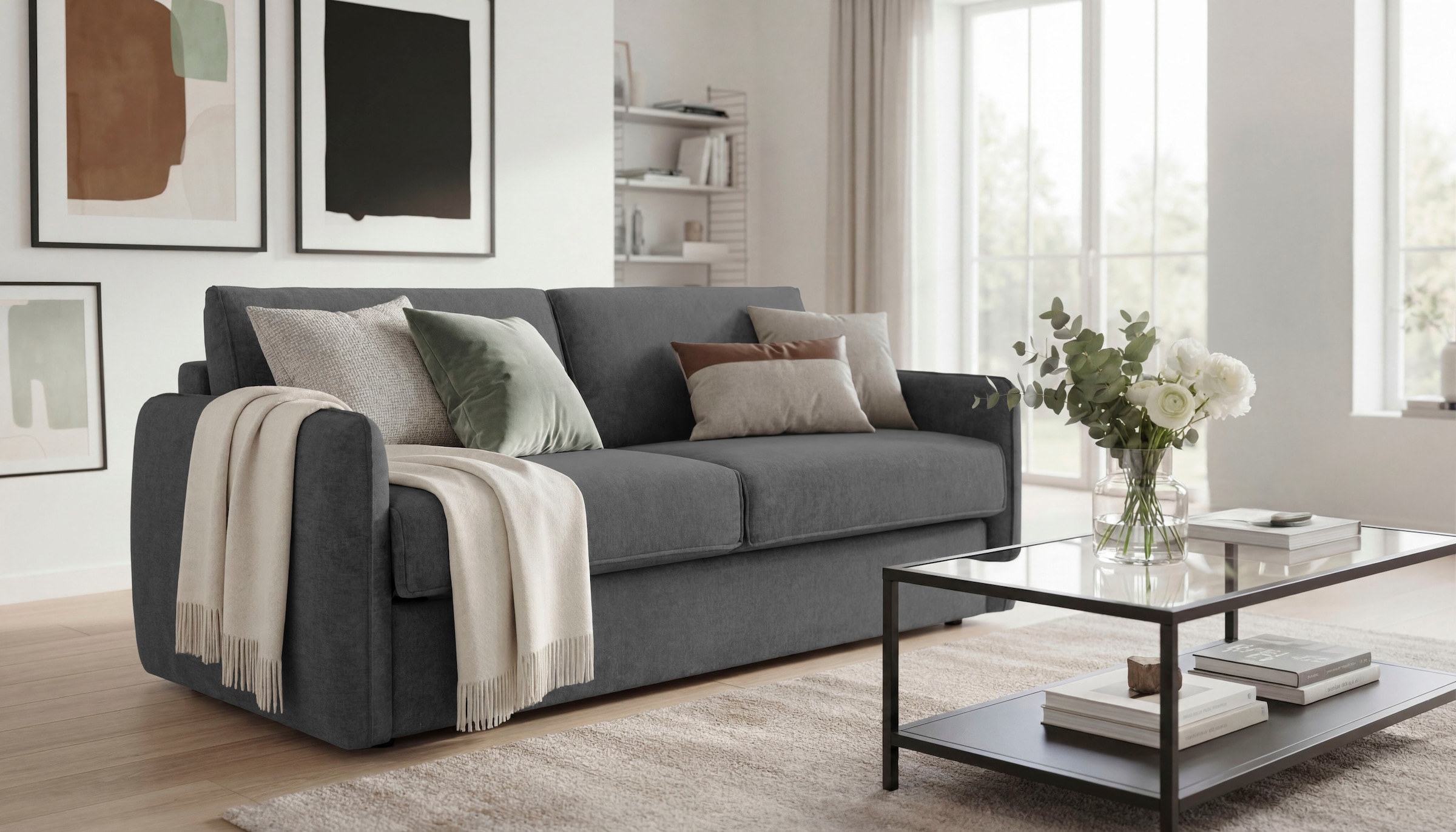 OTTO home Schlafsofa »Bergamons« 2-Sitzer, mit Dauerschlaffunktion, inkl. Federkernmatratze, Lattenrost