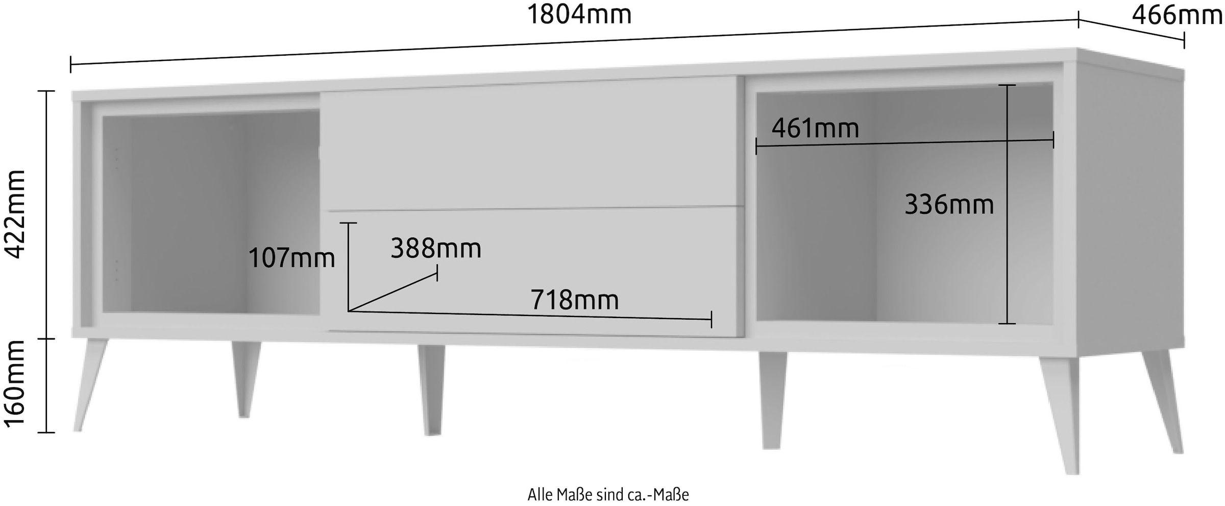 Home affaire TV-Board »Vida«, UV lackiert, hochglänzend, Soft-Close und Push-to-open Funktion