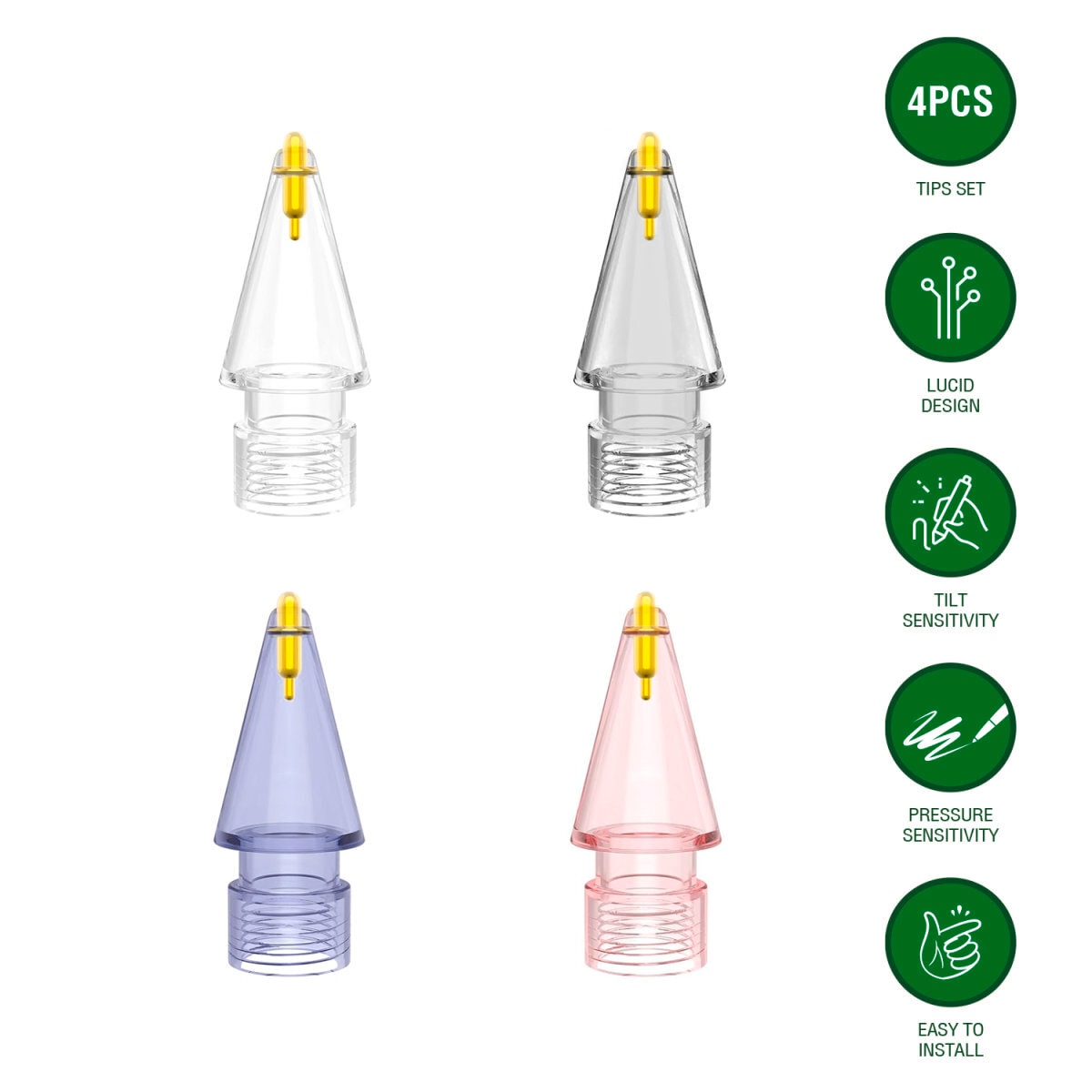 4smarts Eingabestift »4 Stück Ersatzspitzen Lucid für Apple Pencil (1.Gen./2.Gen./USB-C/Pro)«