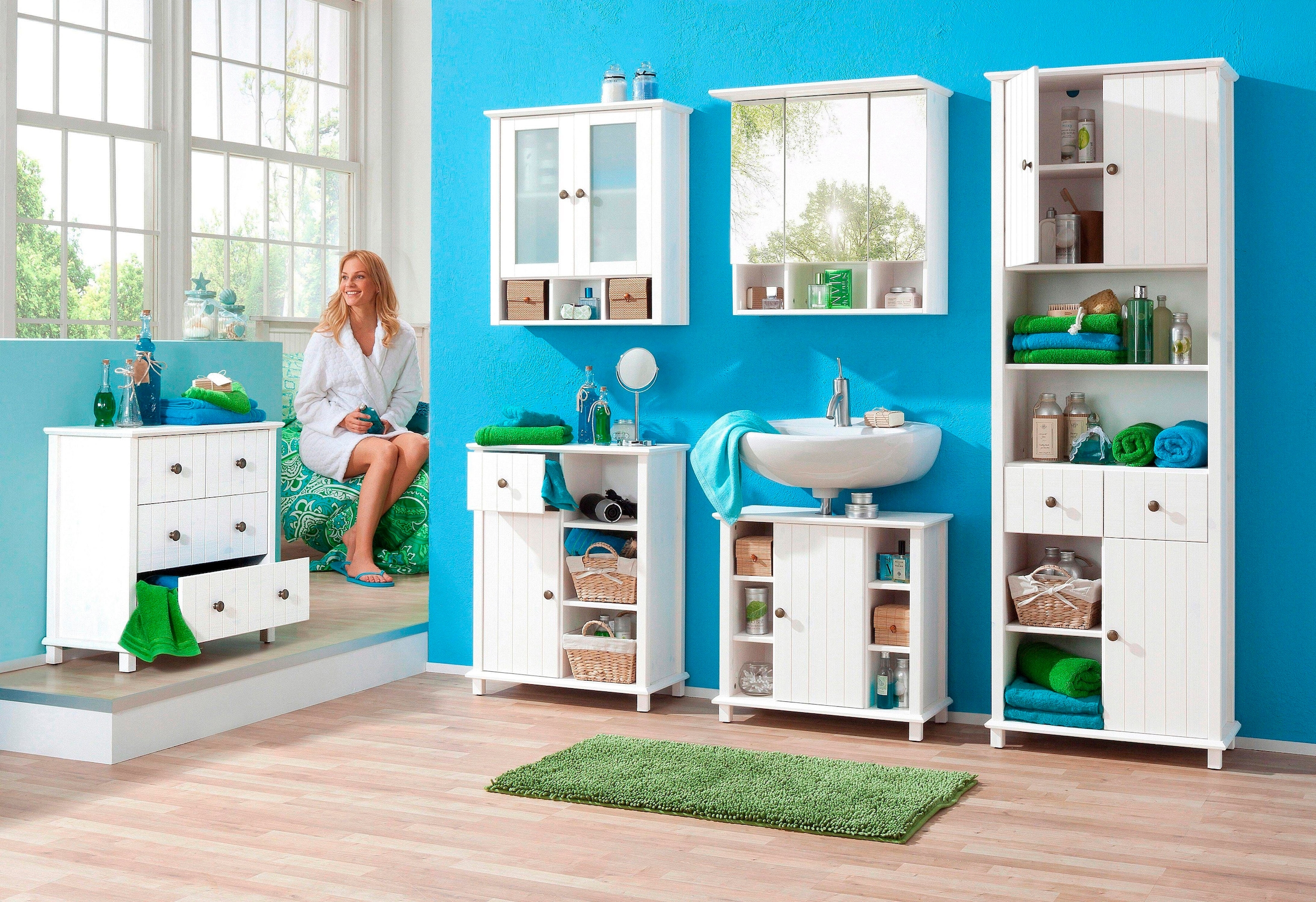 Home affaire Badkommode »Vili«, Badezimmerschrank, Unterschrank, Breite 60 cm, aus Massivholz