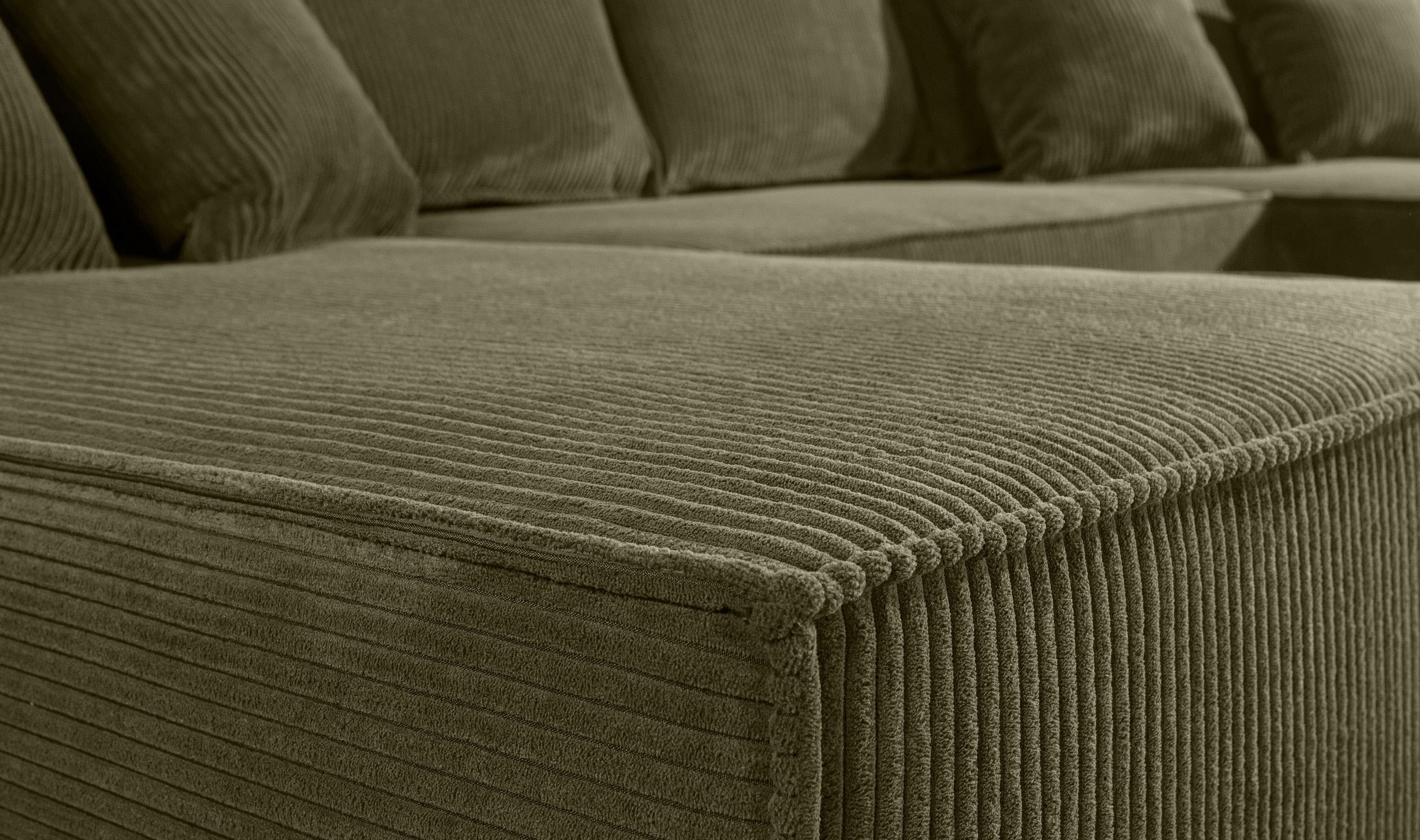 COLLECTION AB Wohnlandschaft »Manhattan U-Form, B: 313 cm, in Breit- oder Normalcord« Bettfunktion, Bettkasten & Zierkissen, Federkern