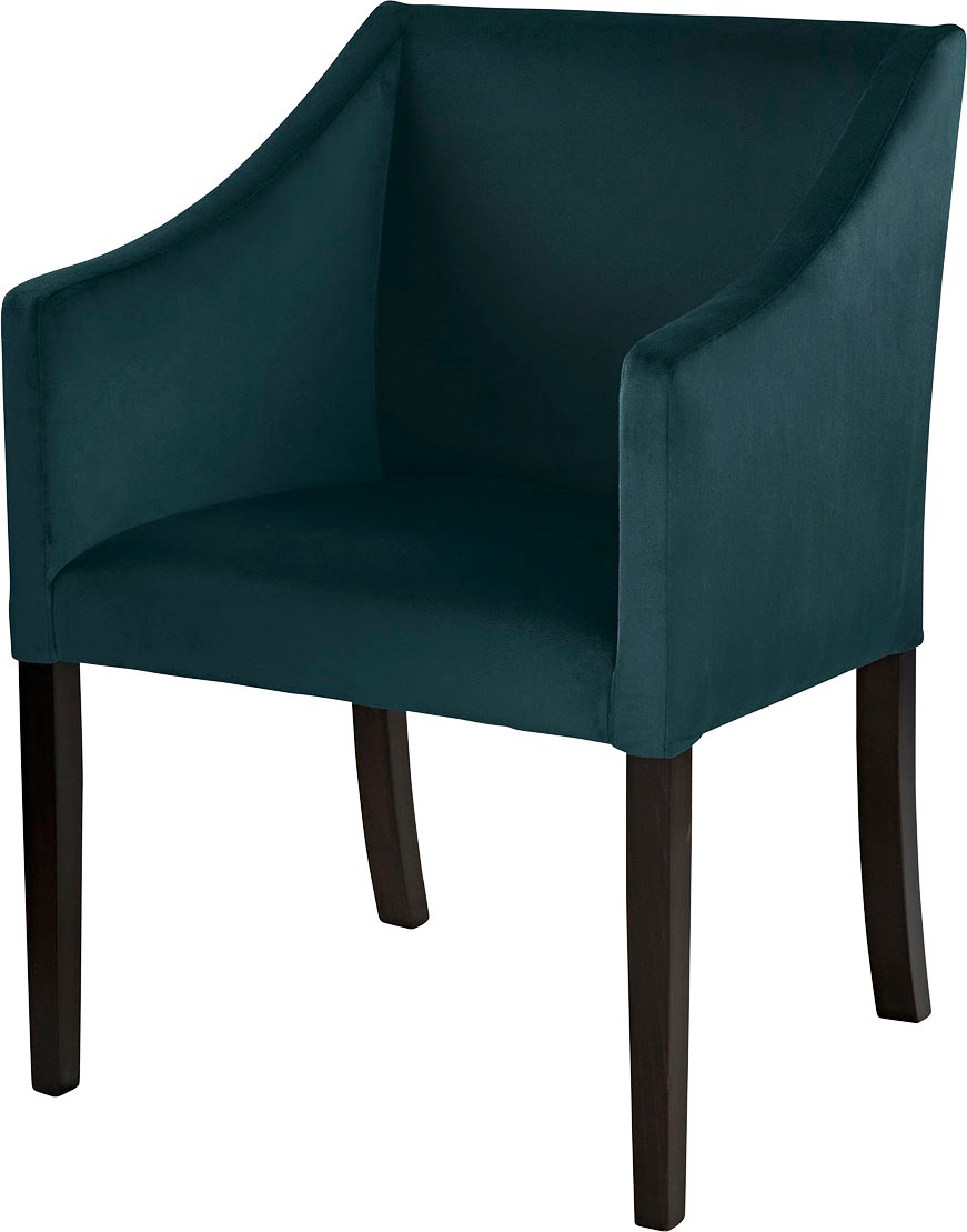 Fink Armlehnstuhl »MARTIN«, Samtvelours VELVET, mit schmalen, schwarzen Beinen