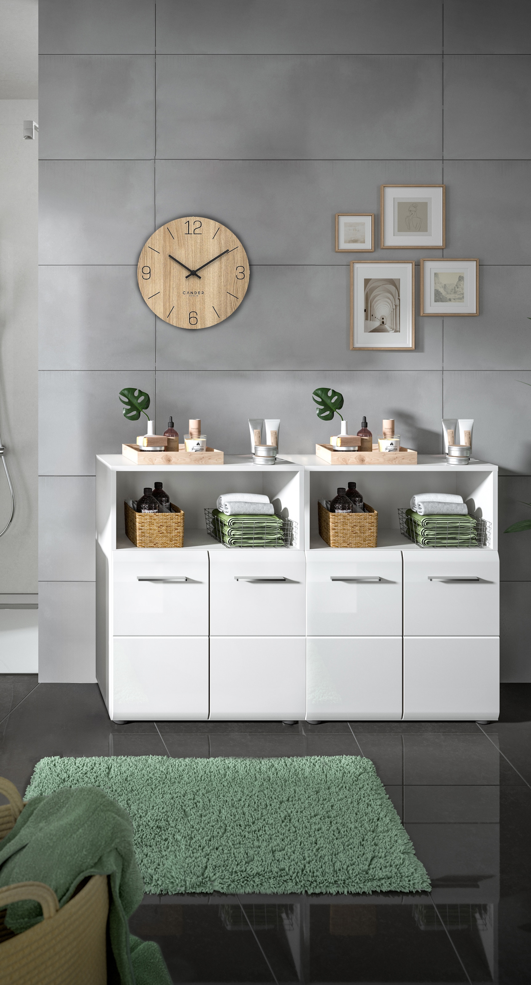 INOSIGN Badmöbel-Set »FLORENZ, TOPSELLER!, 2-teilige Badkombination, hochwertige MDF-Front«, (2-teiliges Set bestehend aus: 2 Midischrank breit), Bad-Kombination, Bad-Möbel, Badezimmer, Kombination, Kombi