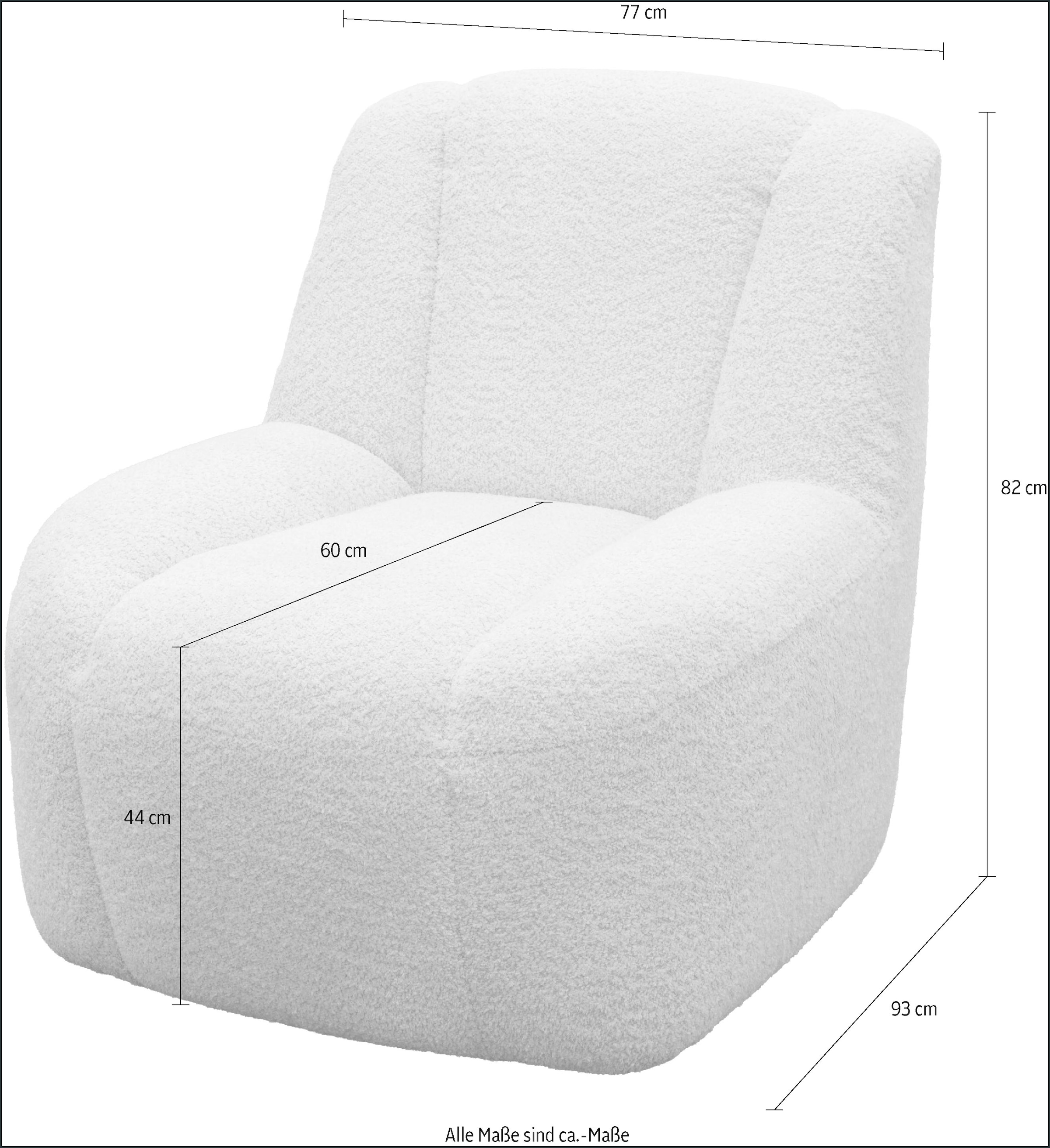 DOMO collection Sessel »Ryos, organische Form« skulpturale Opik, cozy chic