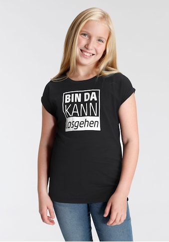 T-Shirt »Bin da kann losgehen«, in weiter legerer Form