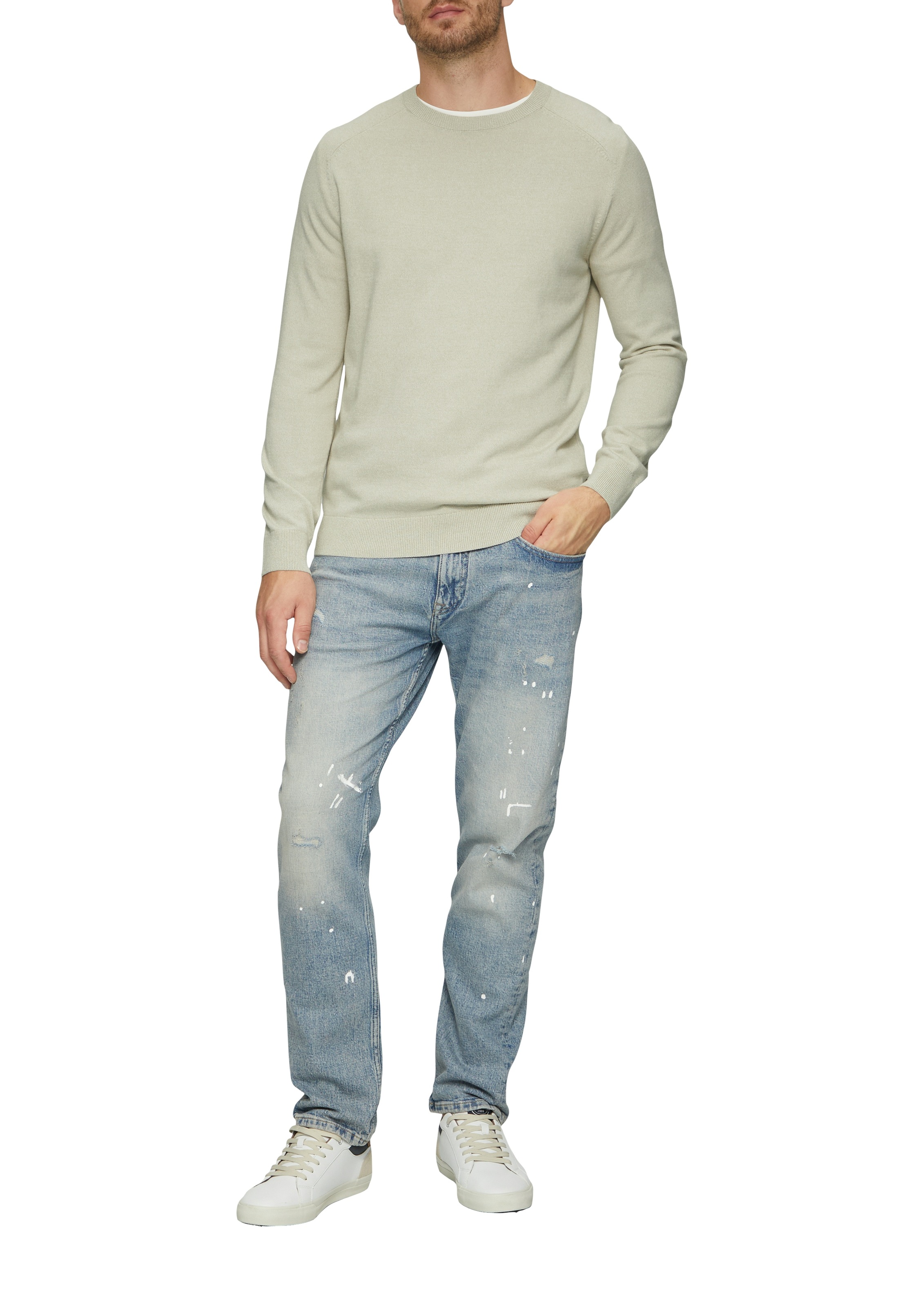 s.Oliver Strickpullover, mit Rundhals und in melierter Optik