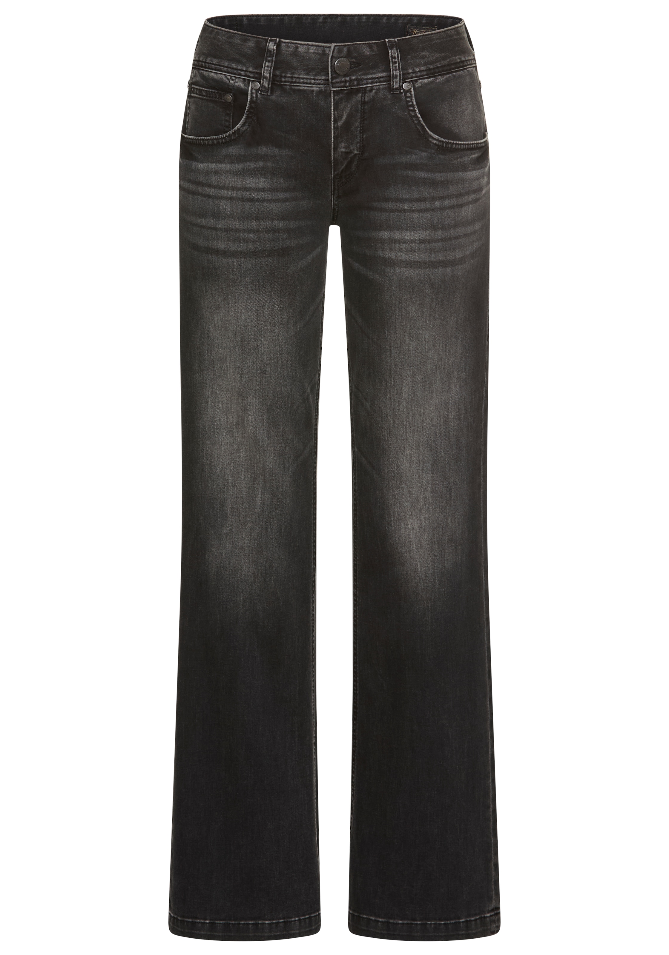 Herrlicher 5-Pocket-Jeans »Edna Denim Black Light«, Flared Fit mit Abnähern