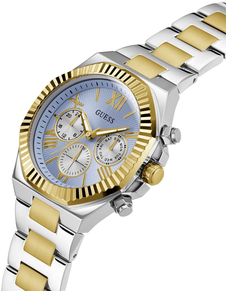 Guess Multifunktionsuhr »EQUITY«, Armbanduhr, Quarzuhr, Herrenuhr, Edelstahlarmband
