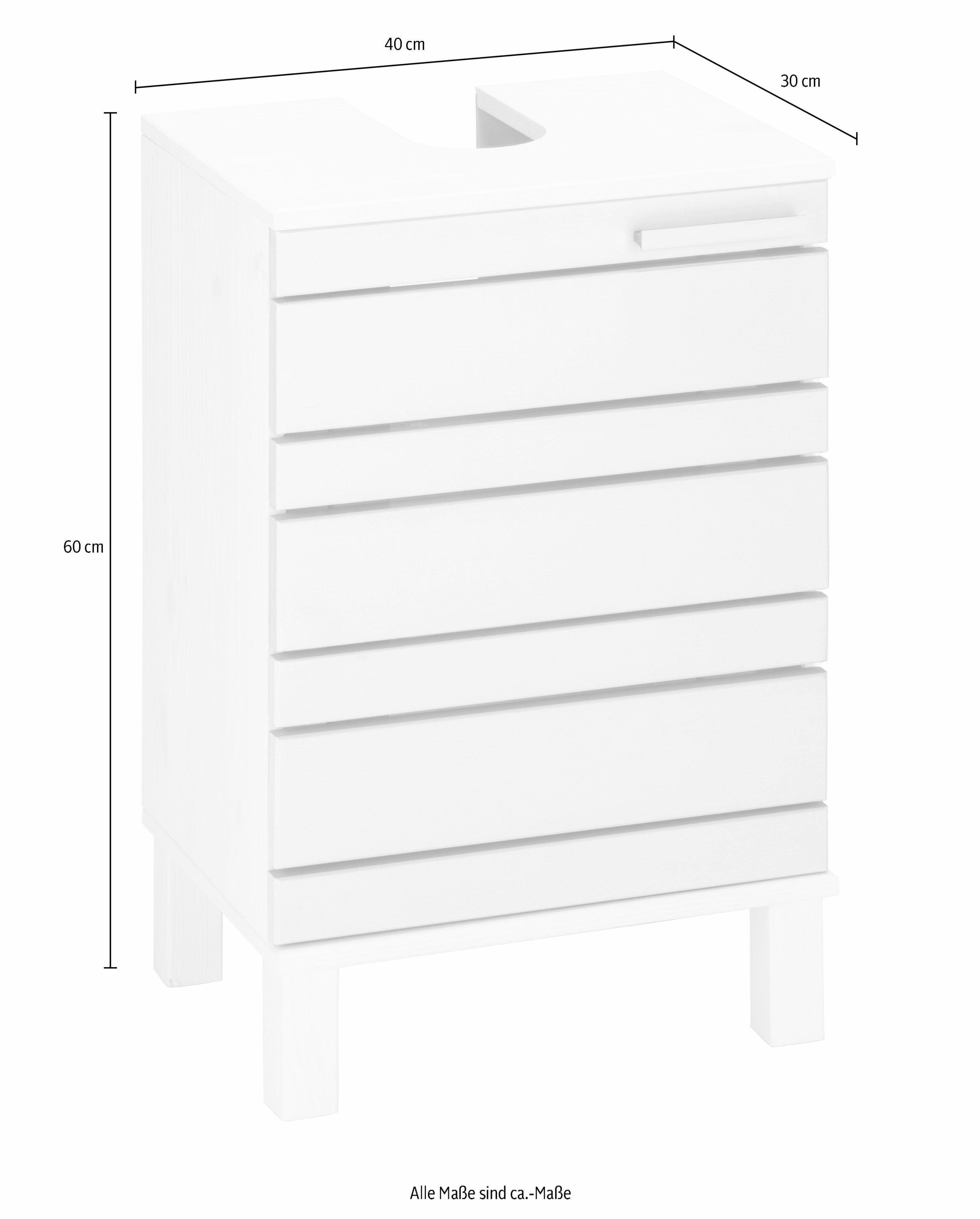 Home affaire Waschbeckenunterschrank »JOSIE«, Breite 40 cm, aus Massivholz, Metallgriff, 1 Tür