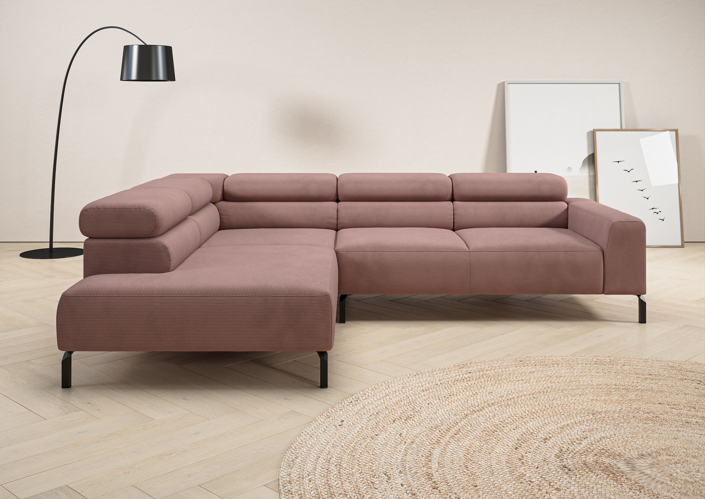 Home affaire Ecksofa »Antonelli, L-Form, inkl. Kopfteilverstellung, Breite günstig online kaufen