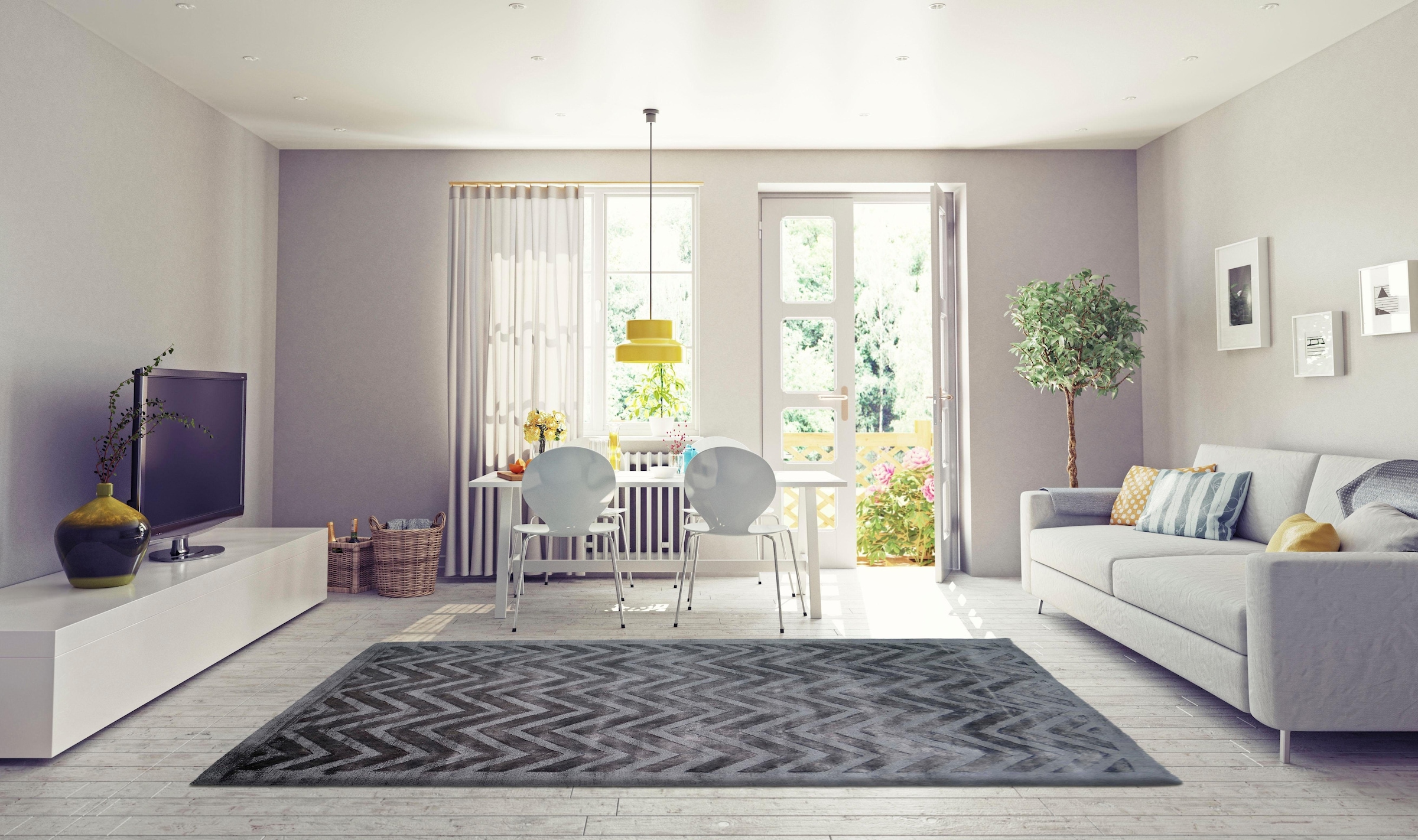 my home Teppich »Genta«, rechteckig, 13 mm Höhe, Wohnzimmer