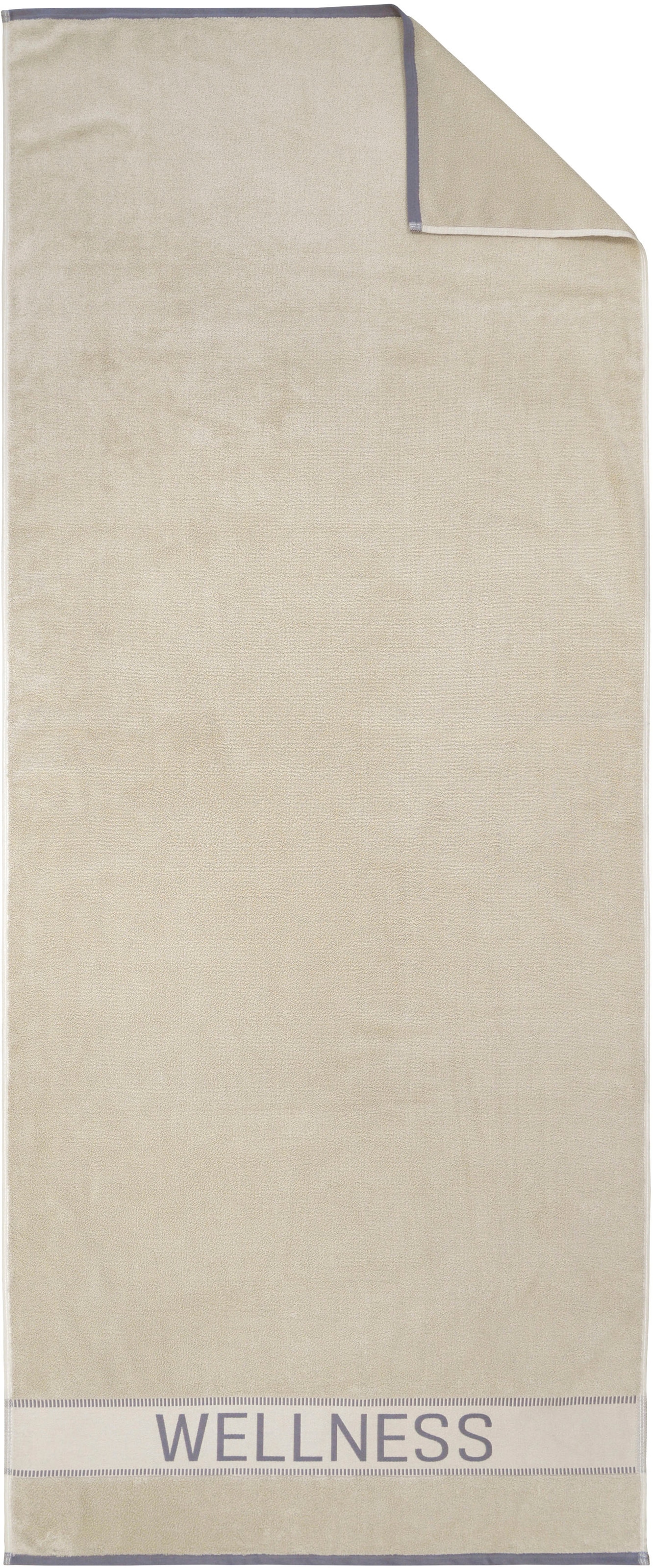 Saunatuch »Wellness« beige Frottier, Baumwolle B/L: 80cmx200cm, 1 Stk., Frottier