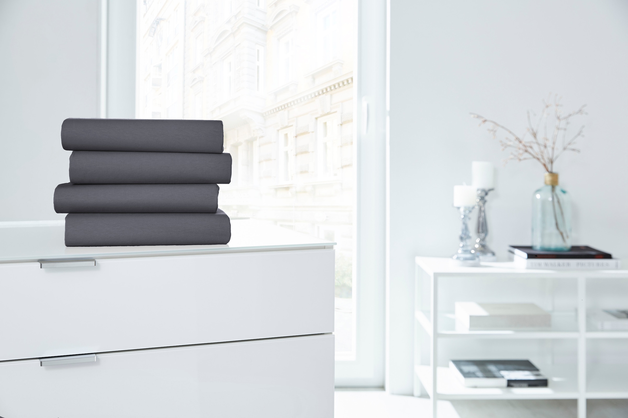 Primera Spannbettlaken »Elasthan-Feinjersey Topper«, Aus 95% gekämmter Baumwolle und 5% Elastan