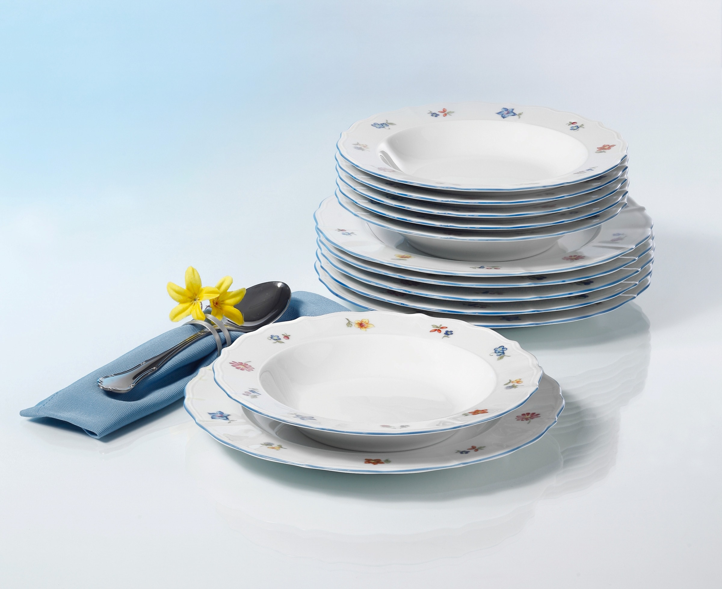 Seltmann Weiden Kombiservice »Geschirr-Set, Service Sonate Nostalgie«, (Set, 30 tlg.), Tassen, Untertassen, Teller, Made in Germany, 18 Teile, für 6 Personen