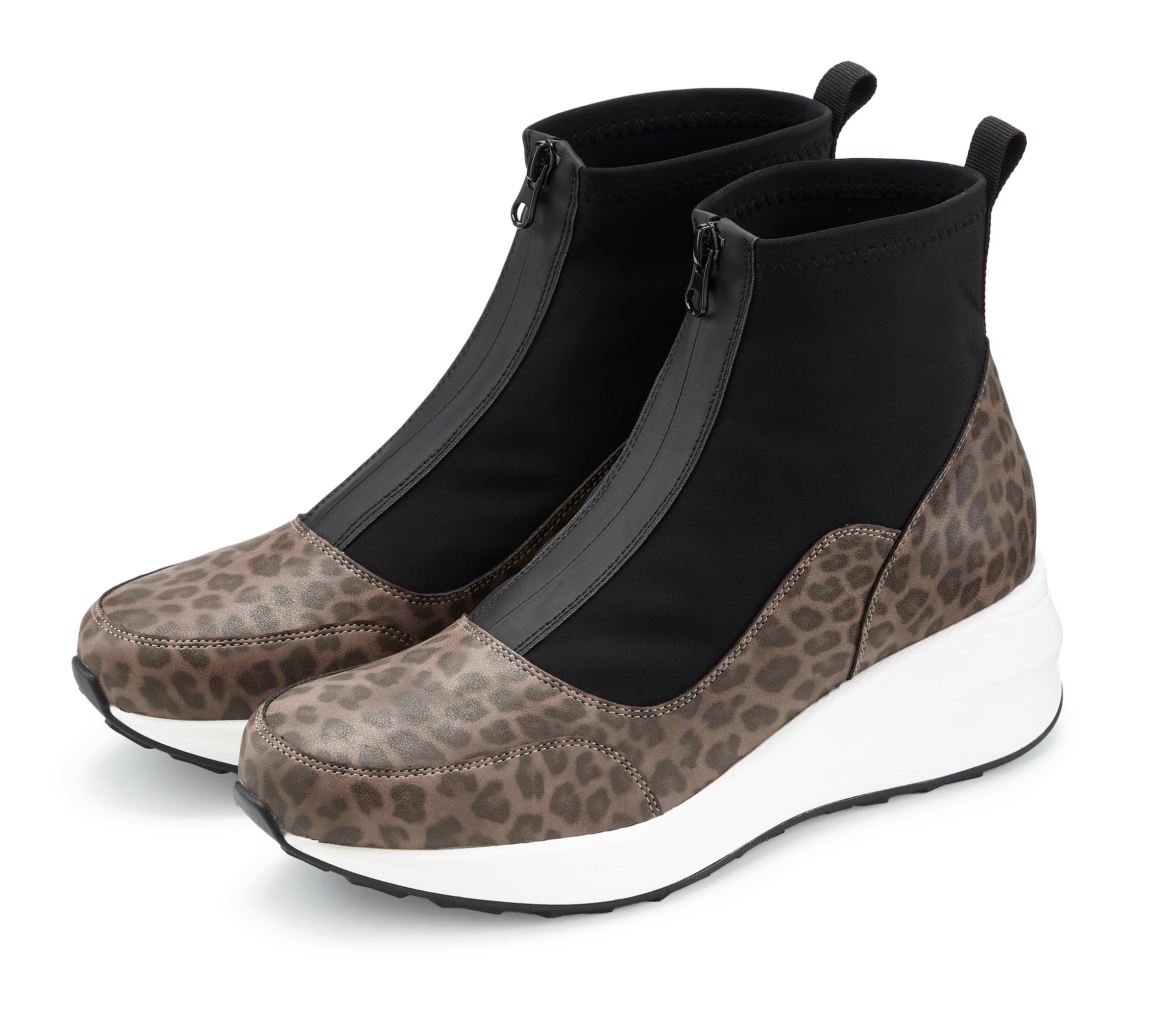 LASCANA Stiefelette »Sneaker, Keilstiefelette, Freizeitschuh«  NEU mit innenliegendem Keilabsatz und Frontreißverschluss VEGAN