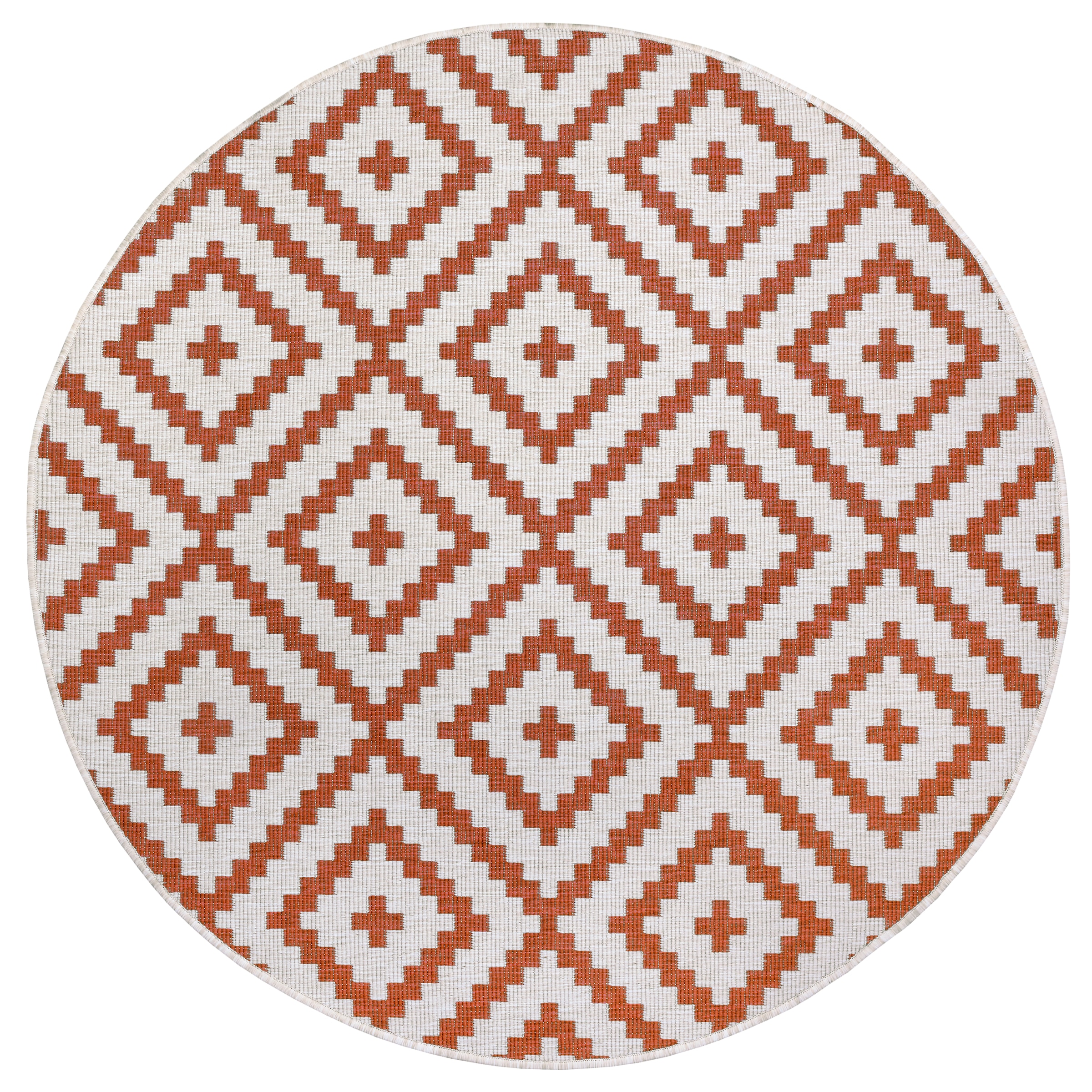 my home Teppich »Ronda Wendeteppich«, rund, 5 mm Höhe, Sisal-Optik, Flachgewebe, In- und Outdoor, geometrisches Boho Design