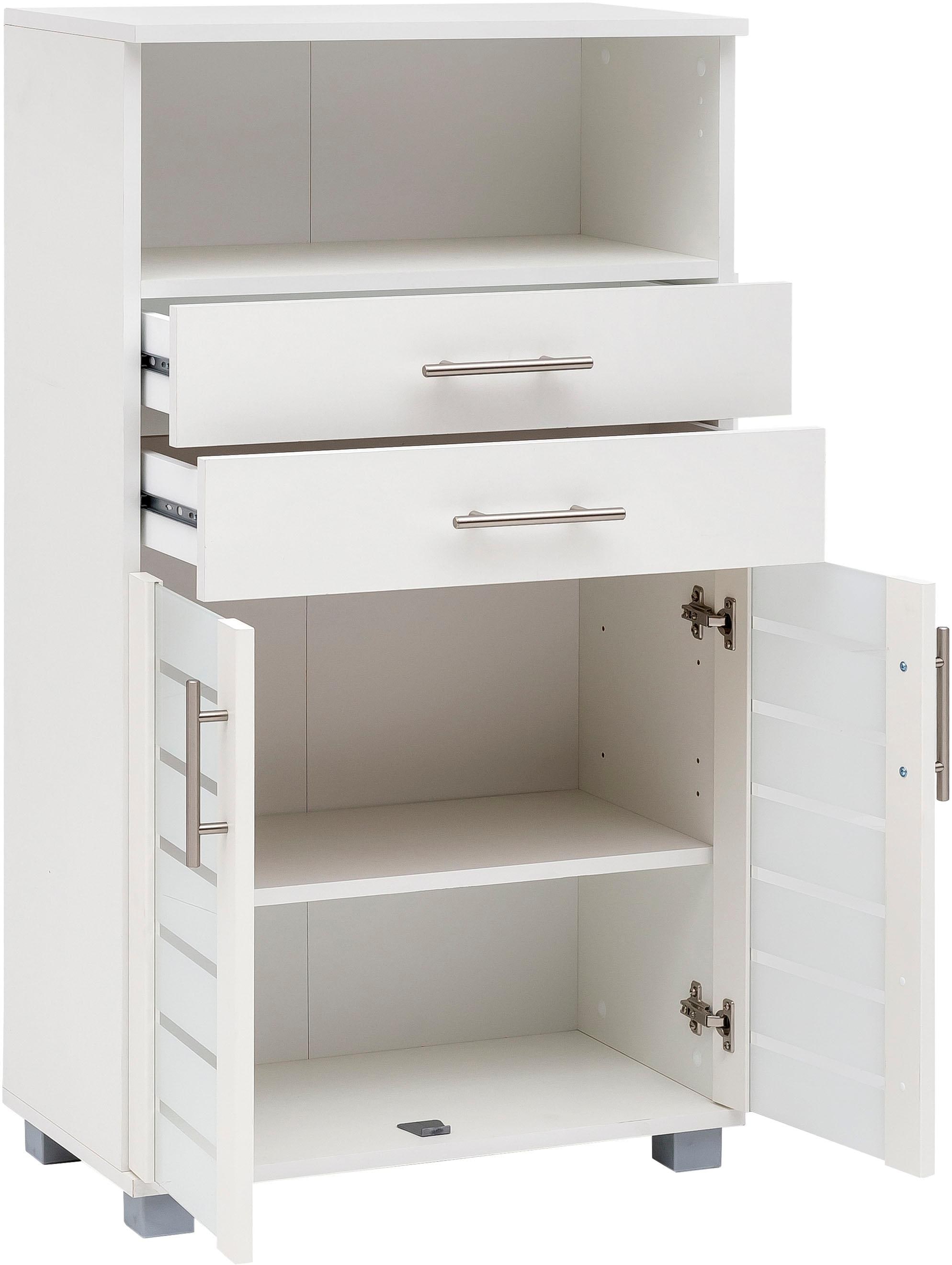 Schildmeyer Midischrank »Nikosia«, Breite 60 cm, mit Glastüren, 2 Schubladen,  MDF-Fronten, Metallgriffe auf Rechnung kaufen | Midischränke