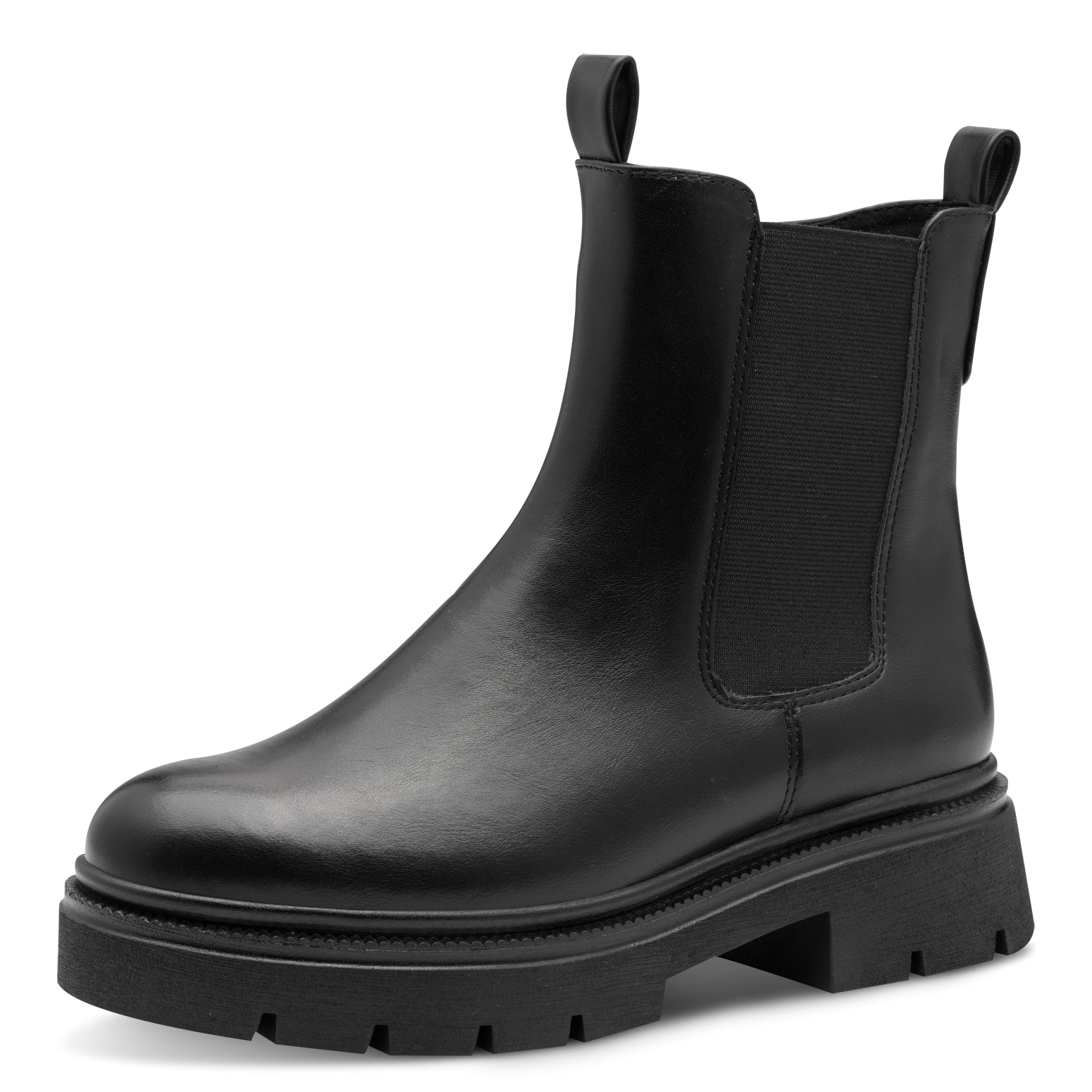 MARCO TOZZI Chelseaboots, Blockabsatz, Stiefelette, Herbstboots, Stretcheinsatz außen