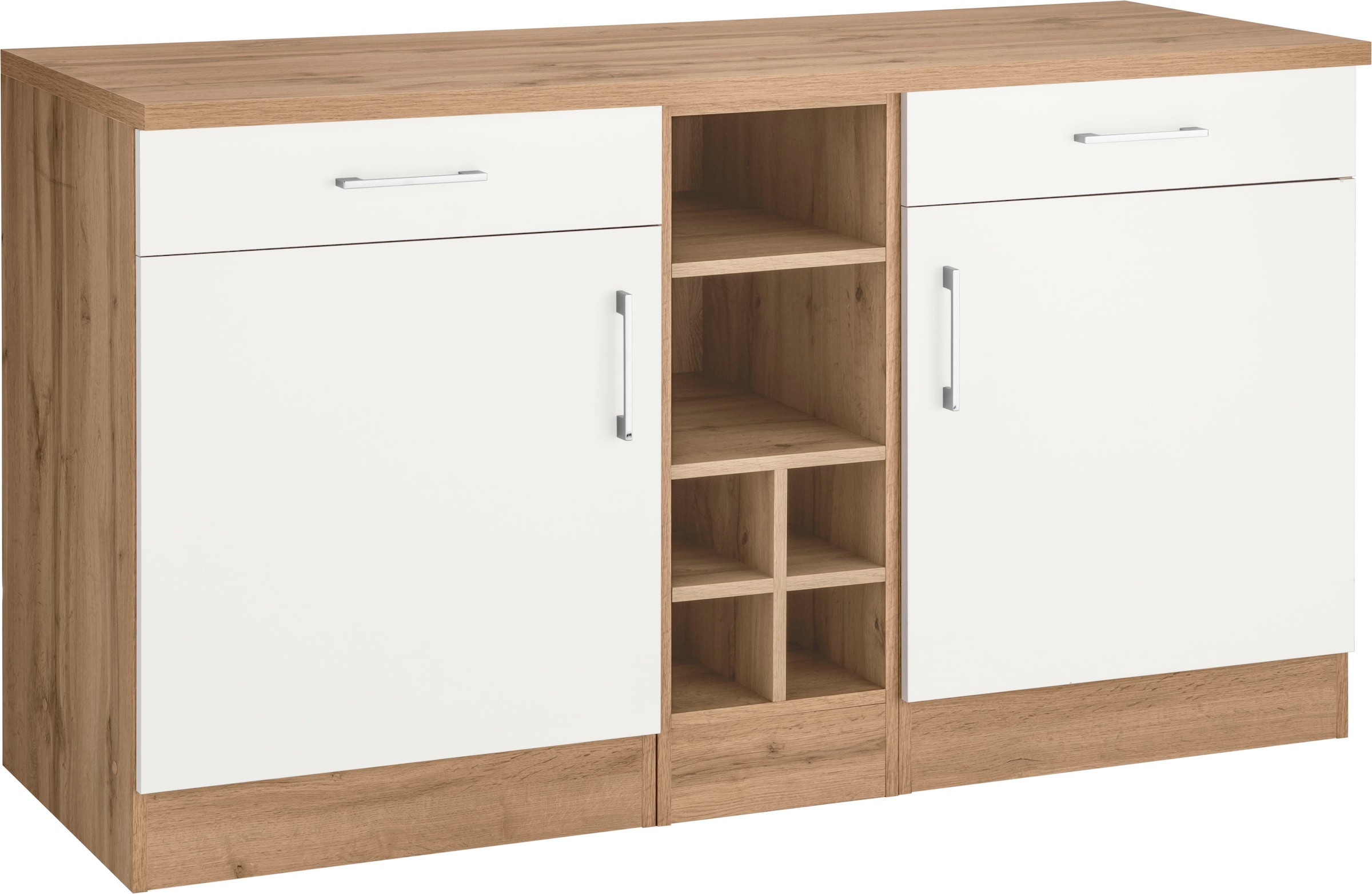 KOCHSTATION Unterschrank »KS-Colmar«, 150 cm breit, 2 Schubkästen, 2 Türen, 6 Fächer, für viel Stauraum