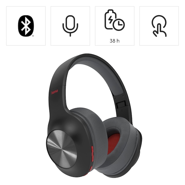 Hama Bluetooth-Kopfhörer »Bluetooth® Kopfhörer Over Ear ohne Kabel, Bass  Boost, faltbar kabellos«, A2DP Bluetooth-AVRCP Bluetooth-HFP-HSP,  Sprachsteuerung, Bluetooth Headset auf Raten bestellen