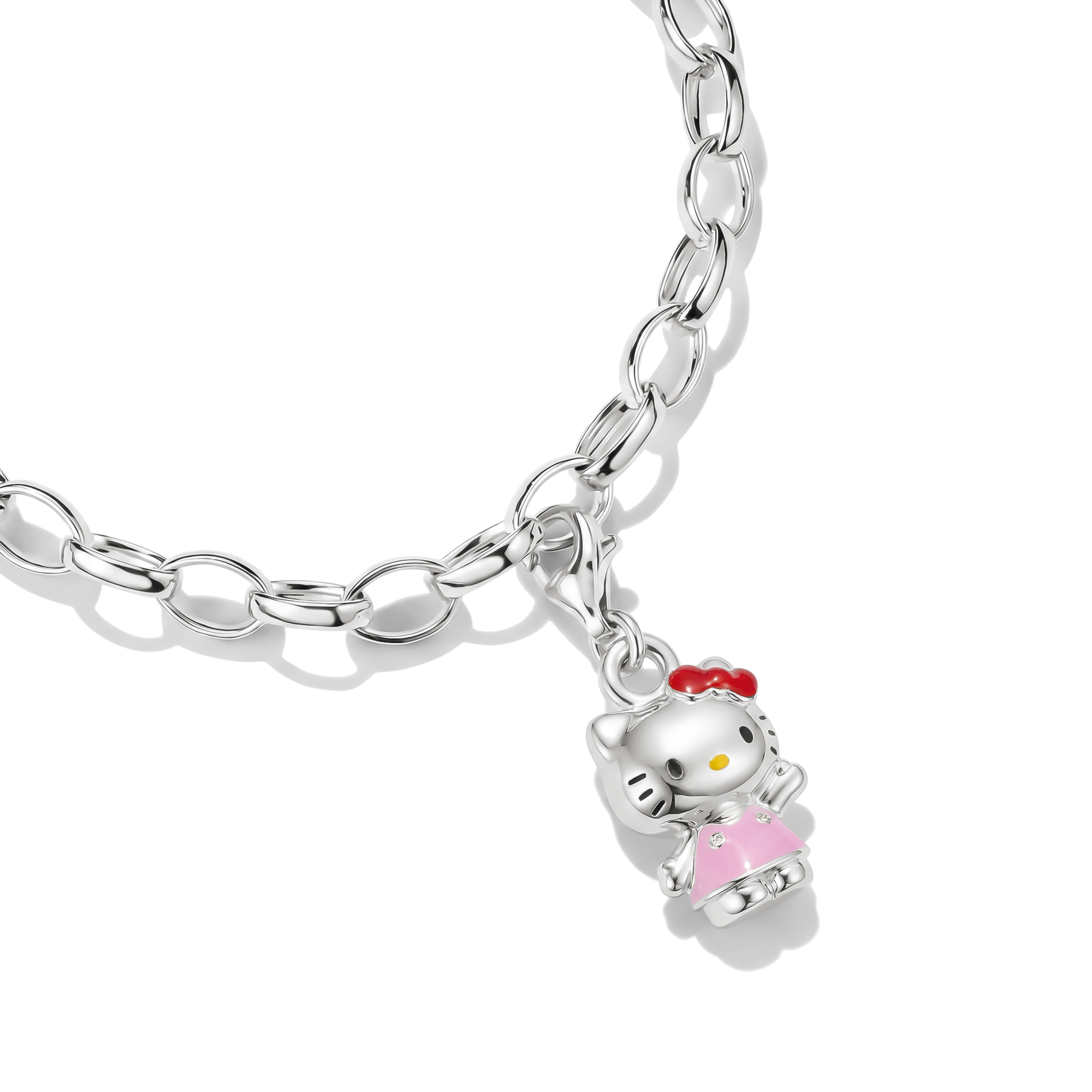 THOMAS SABO Charm-Einhänger »THOMAS SABO ♡ Hello Kitty Charm klassisch pink - Original« Emaille