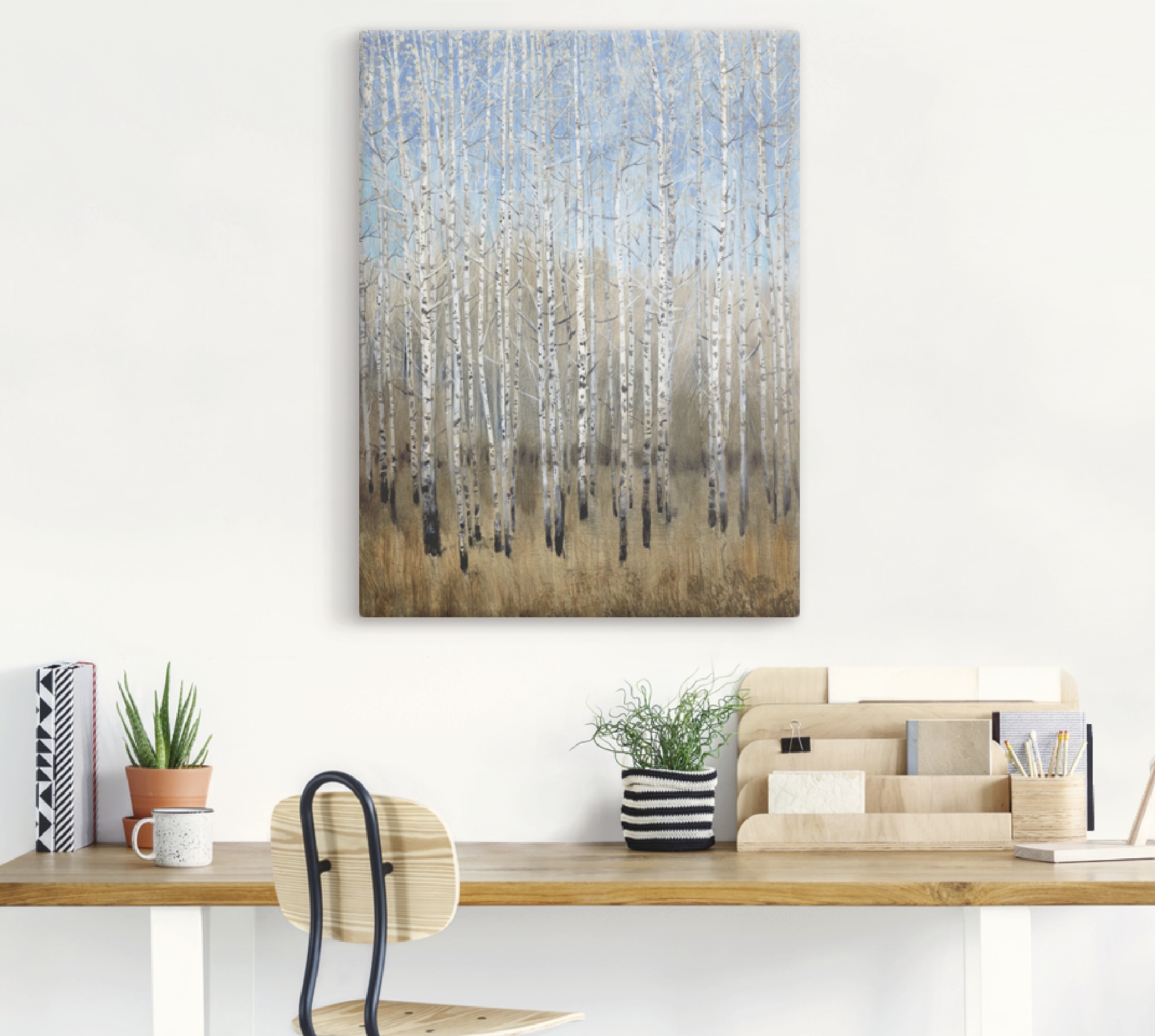 Artland Wandbild "Staubige blaue Birken II", Wald, (1 St.), als Leinwandbil günstig online kaufen