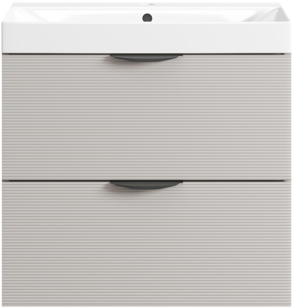 welltime Waschtisch »FLOW STRIPE mit Waschbecken, Breite 60 oder 80cm, modernes Design« Schrank mit 2 Schubladen, Soft-Close-Function, in 2 Breiten erhältlich