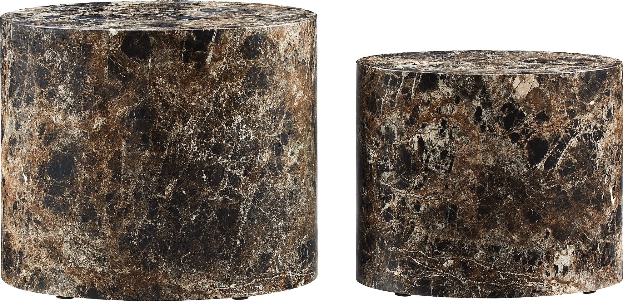 SalesFever Couchtisch »Almeria« 2er-Set, oval, in Marmoroptik foliert