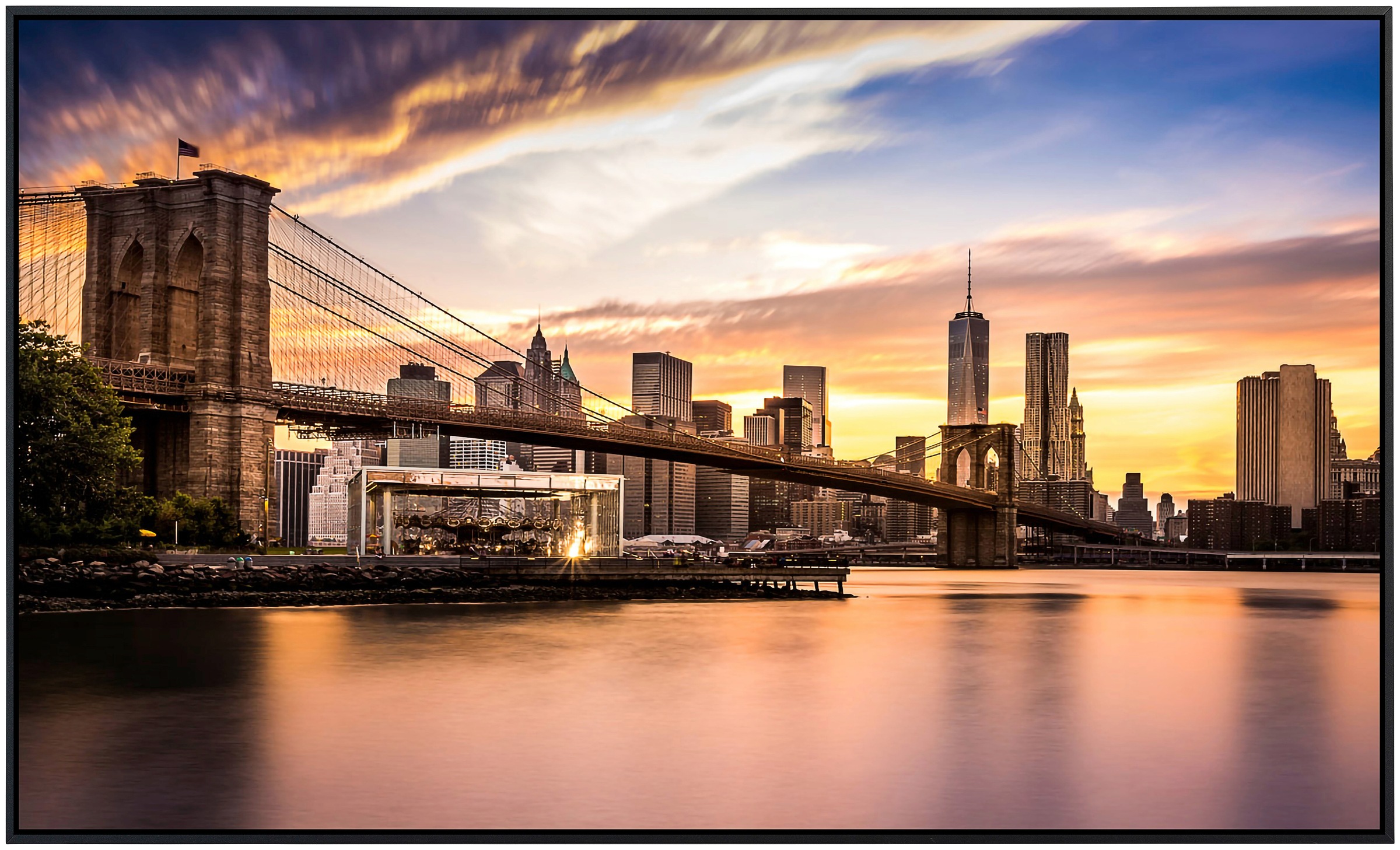 Papermoon Infrarotheizung »Brücke Brooklyn bei Sonnenuntergang«, sehr angen günstig online kaufen