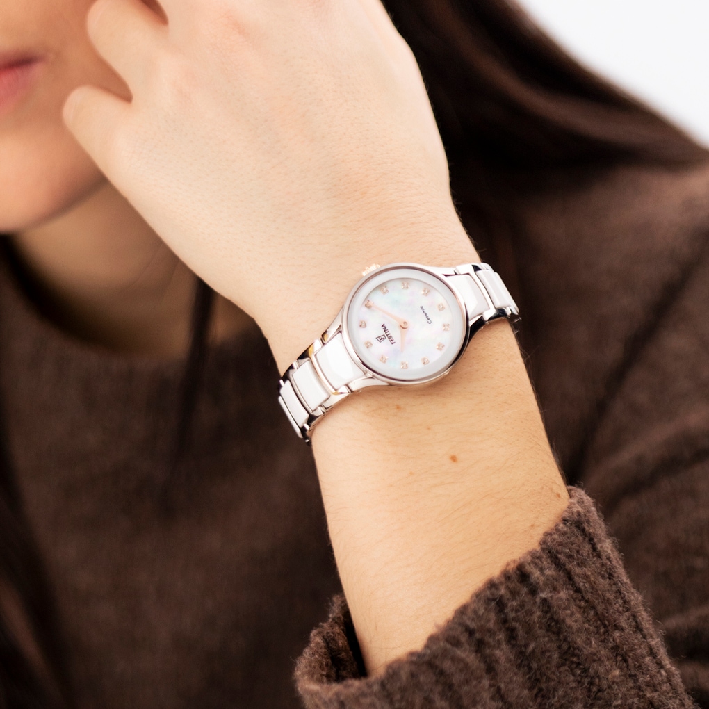 Festina Keramikuhr »Ceramic« Quarzuhr, Armbanduhr, Damenuhr, analog